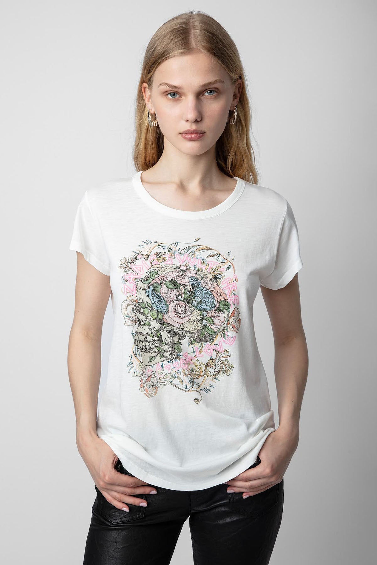 Zadig & Voltaire Yuvarlak Yaka Logolu T-shirt-Libas Trendy Fashion Store