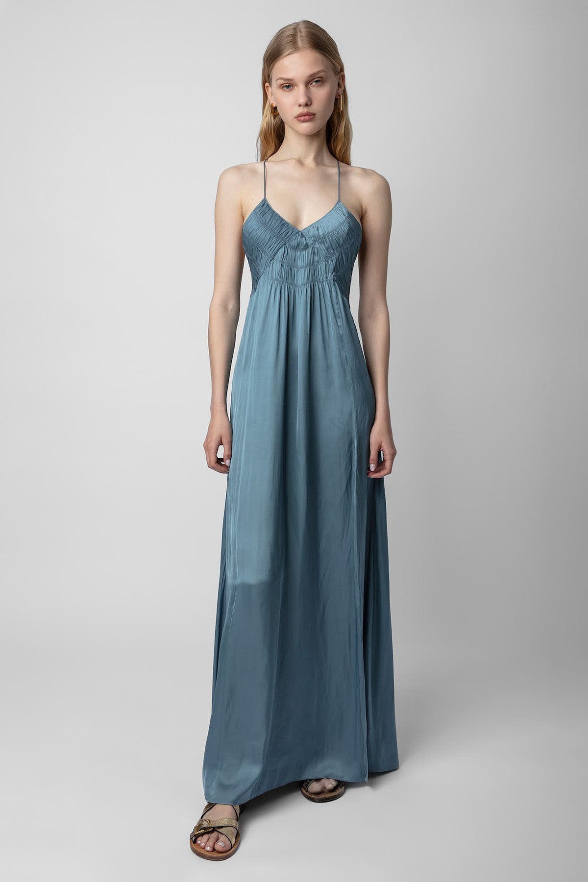 Zadig & Voltaire Sırt Dekolteli İp Askılı Maxi Elbise-Libas Trendy Fashion Store