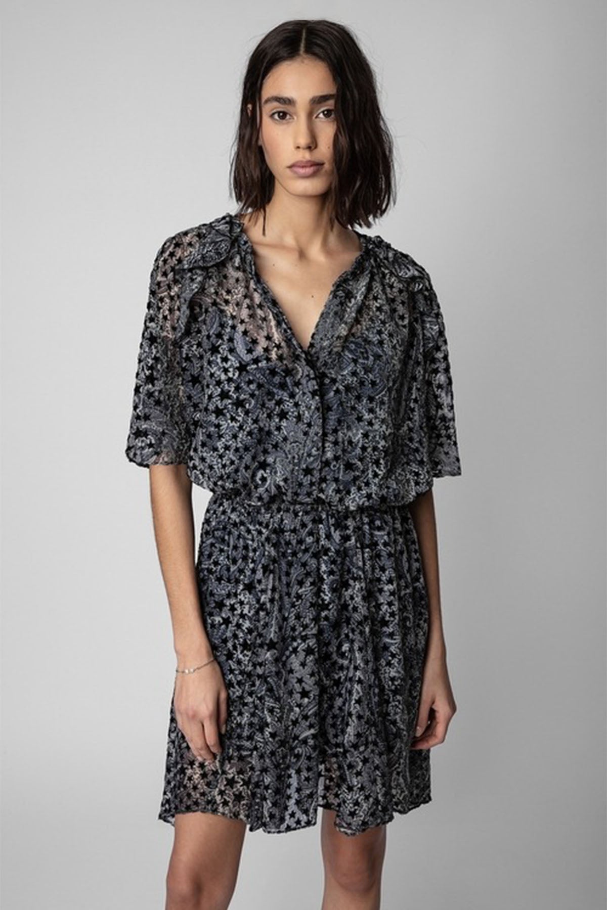 Zadig & Voltaire Yıldız Desenli Mini Elbise-Libas Trendy Fashion Store