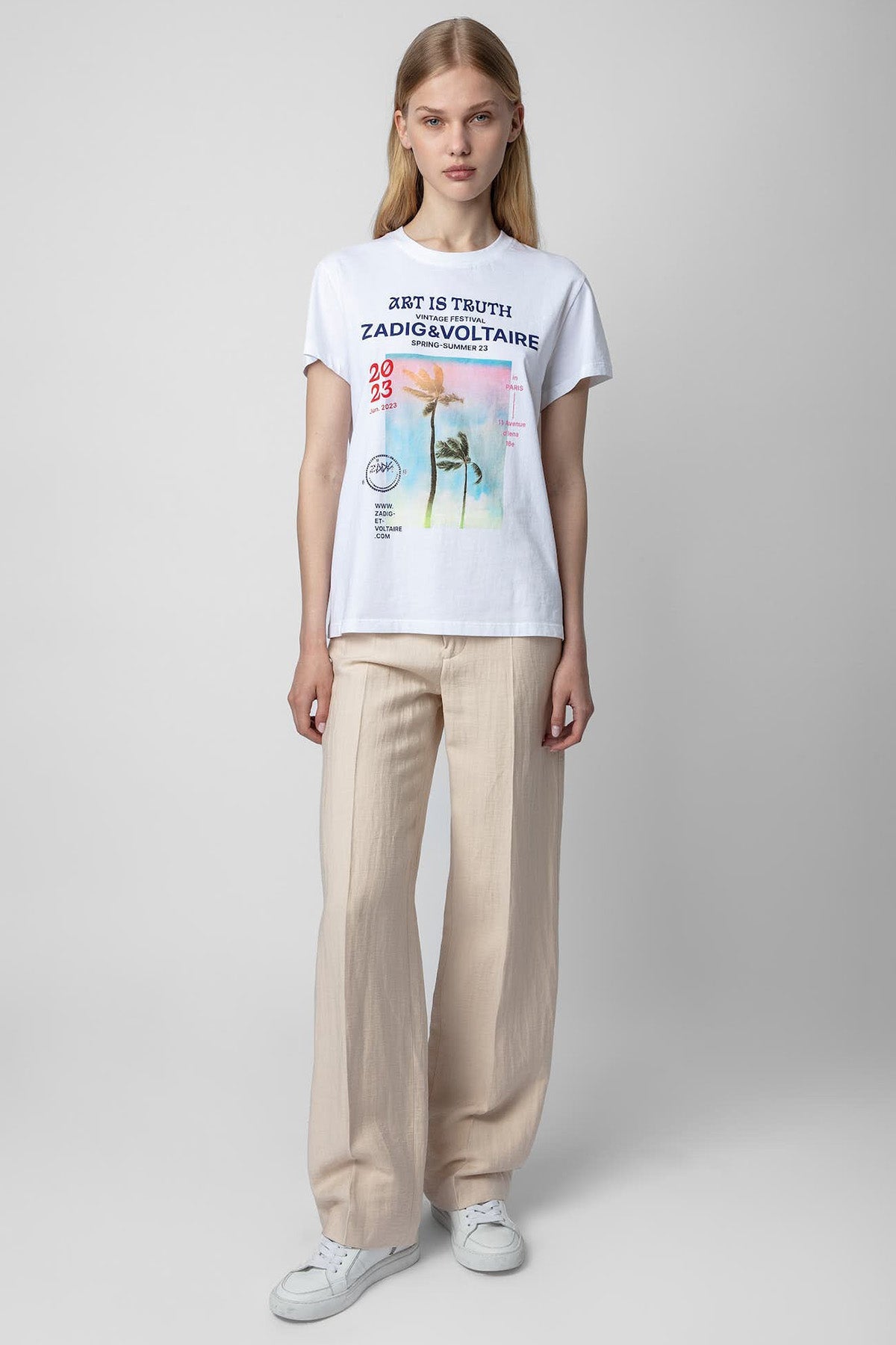 Zadig & Voltaire Yuvarlak Yaka Logolu T-shirt-Libas Trendy Fashion Store