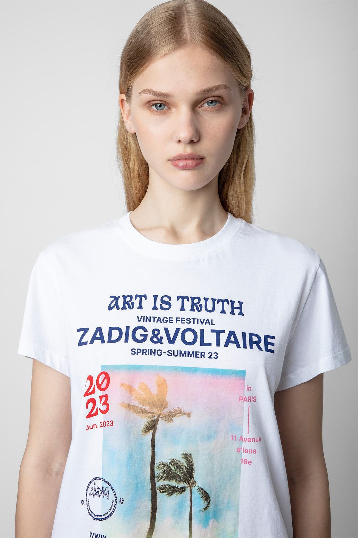 Zadig & Voltaire Yuvarlak Yaka Logolu T-shirt-Libas Trendy Fashion Store