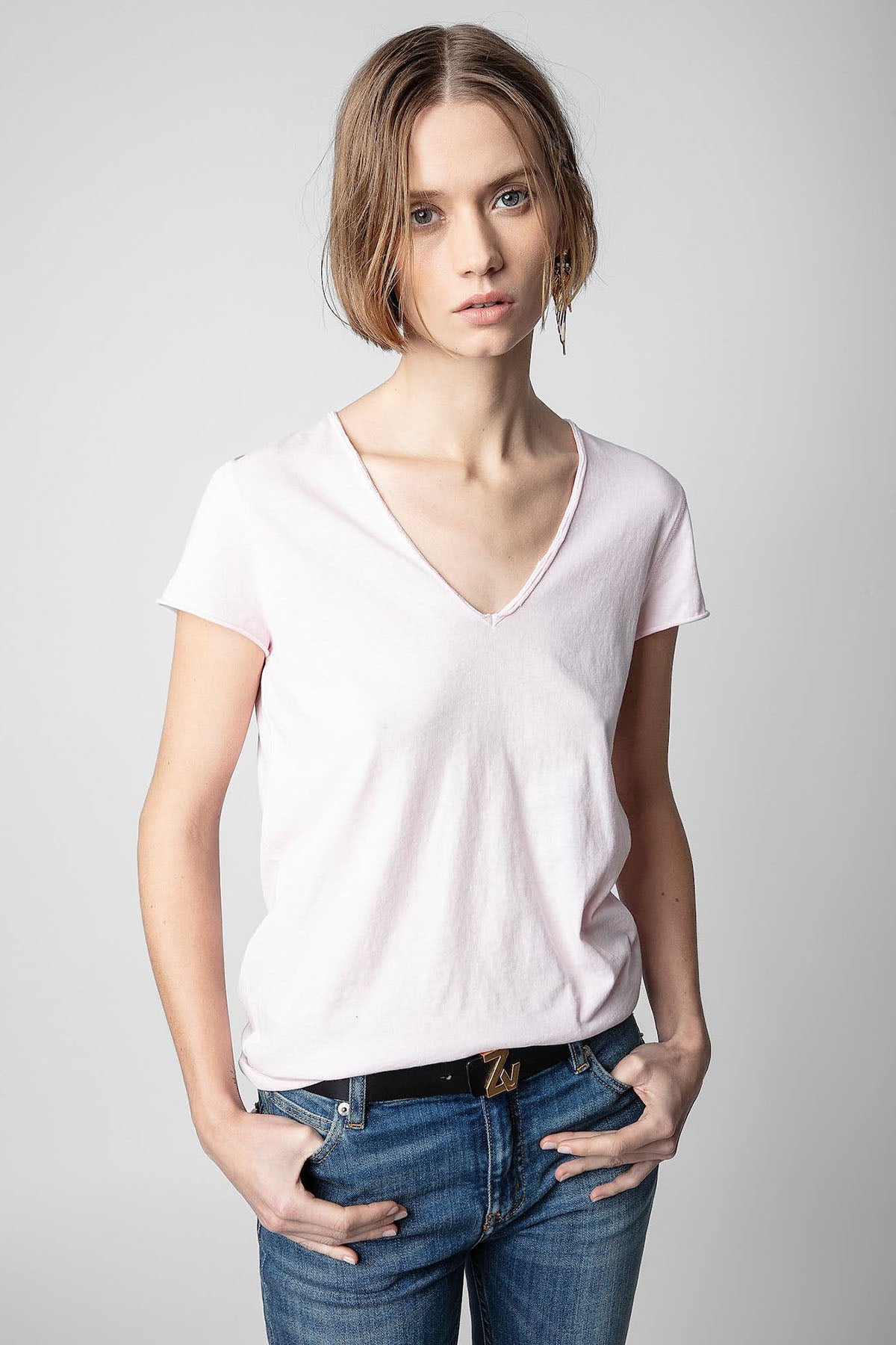 Zadig & Voltaire Kuru Kafa Logolu T-shirt-Libas Trendy Fashion Store