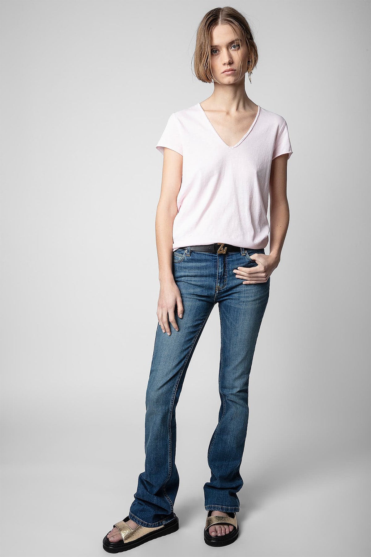 Zadig & Voltaire Kuru Kafa Logolu T-shirt-Libas Trendy Fashion Store