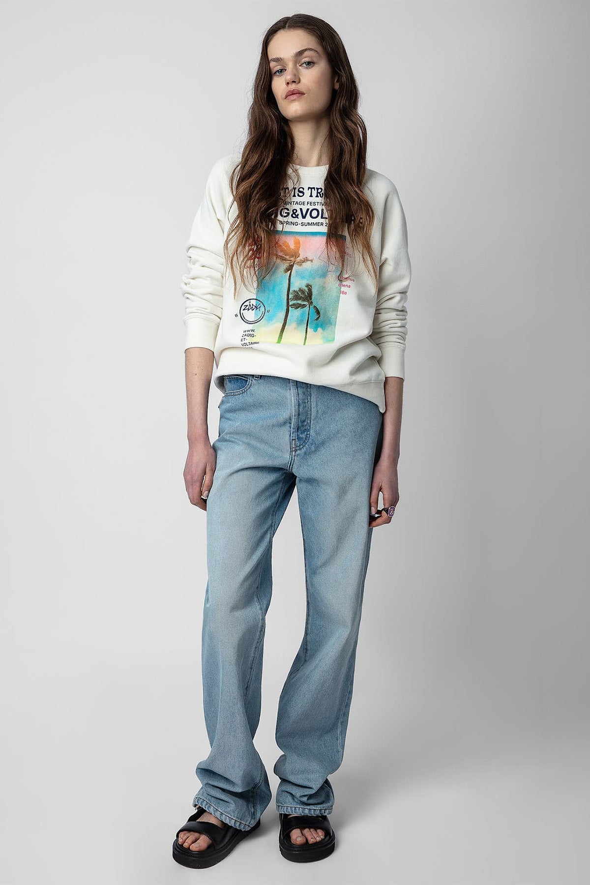 Zadig & Voltaire Yuvarlak Yaka Logolu Sweatshirt-Libas Trendy Fashion Store