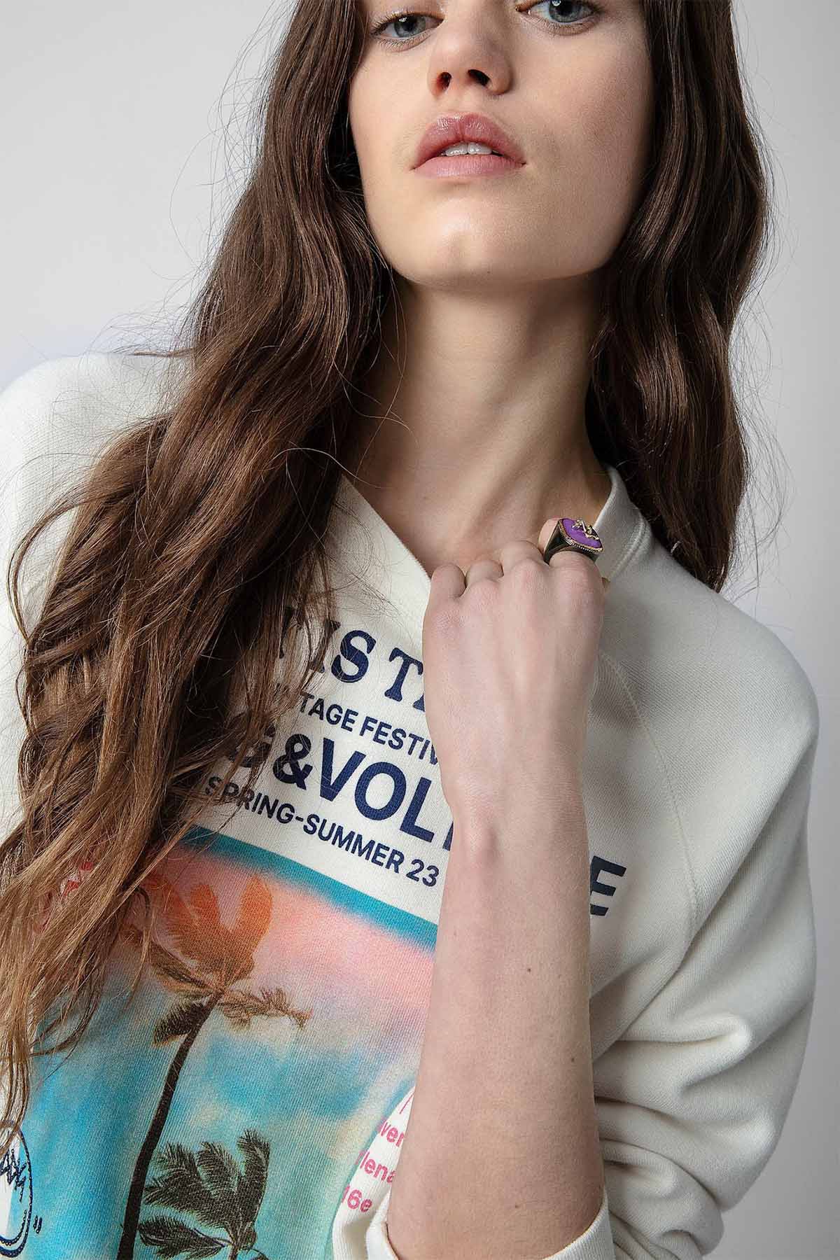 Zadig & Voltaire Yuvarlak Yaka Logolu Sweatshirt-Libas Trendy Fashion Store