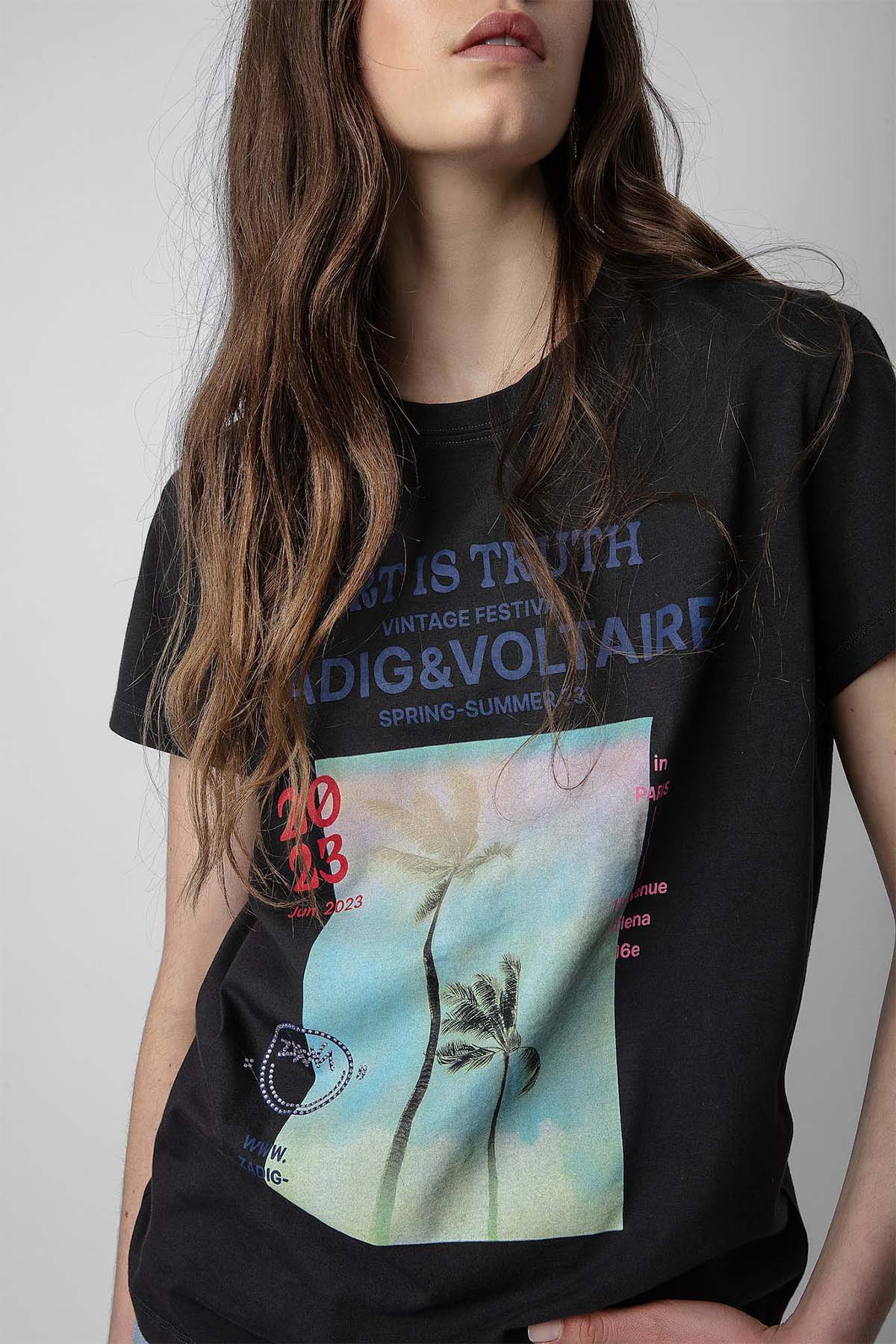 Zadig & Voltaire Yuvarlak Yaka Logolu T-shirt-Libas Trendy Fashion Store