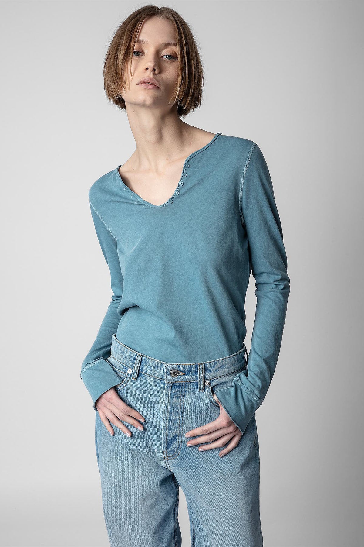 Zadig & Voltaire Dantel Nakış Kuru Kafa Logolu T-shirt-Libas Trendy Fashion Store