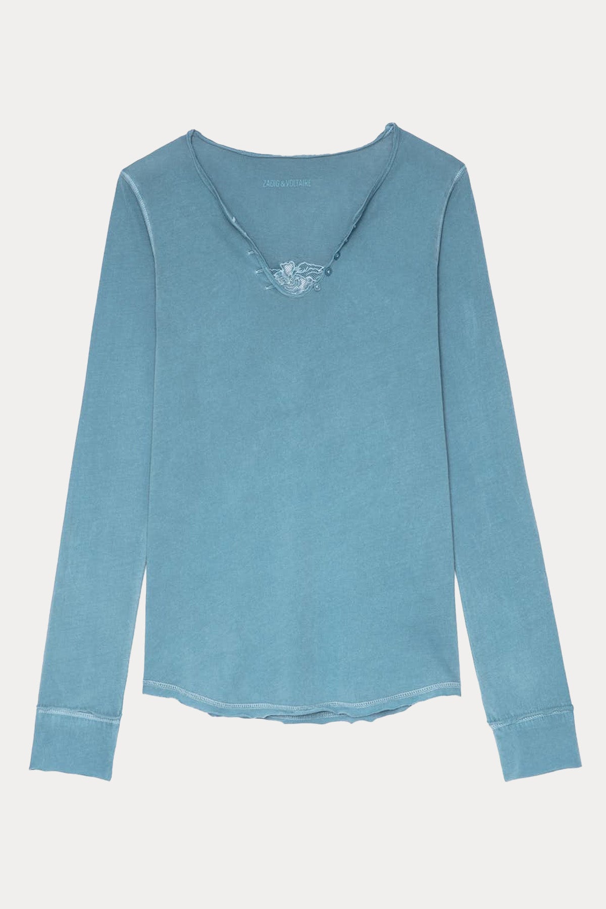 Zadig & Voltaire Dantel Nakış Kuru Kafa Logolu T-shirt-Libas Trendy Fashion Store