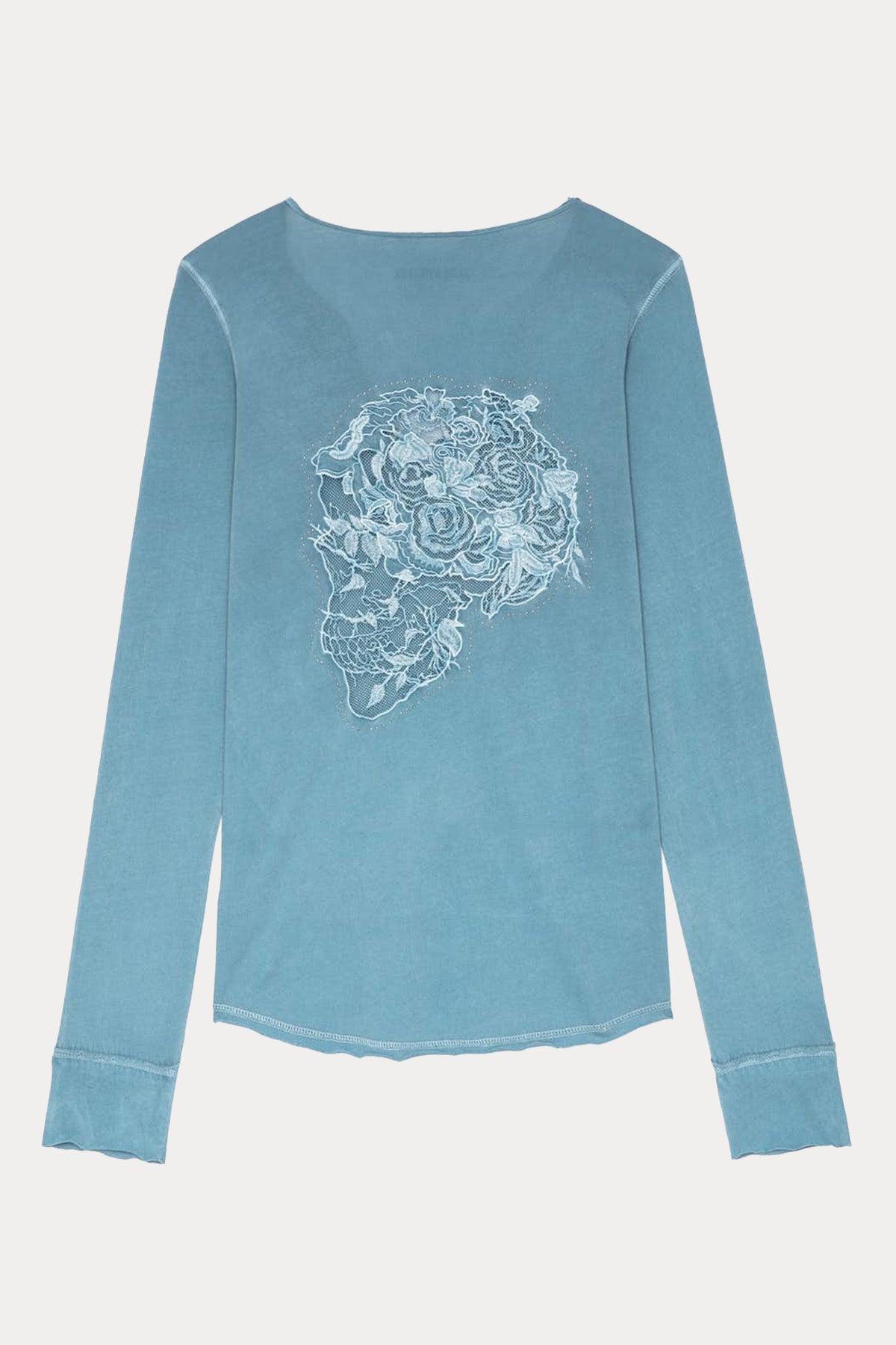 Zadig & Voltaire Dantel Nakış Kuru Kafa Logolu T-shirt-Libas Trendy Fashion Store