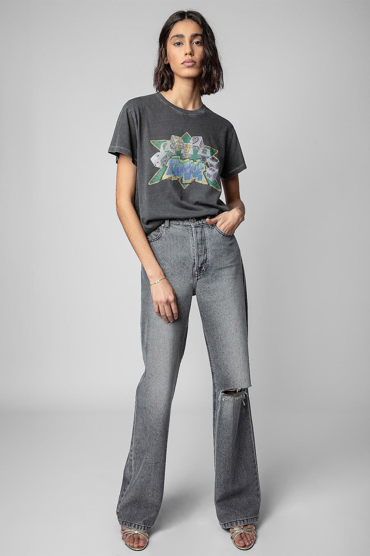 Zadig & Voltaire Yuvarlak Yaka Logolu T-shirt-Libas Trendy Fashion Store