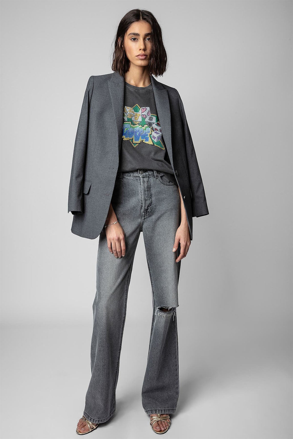 Zadig & Voltaire Yuvarlak Yaka Logolu T-shirt-Libas Trendy Fashion Store