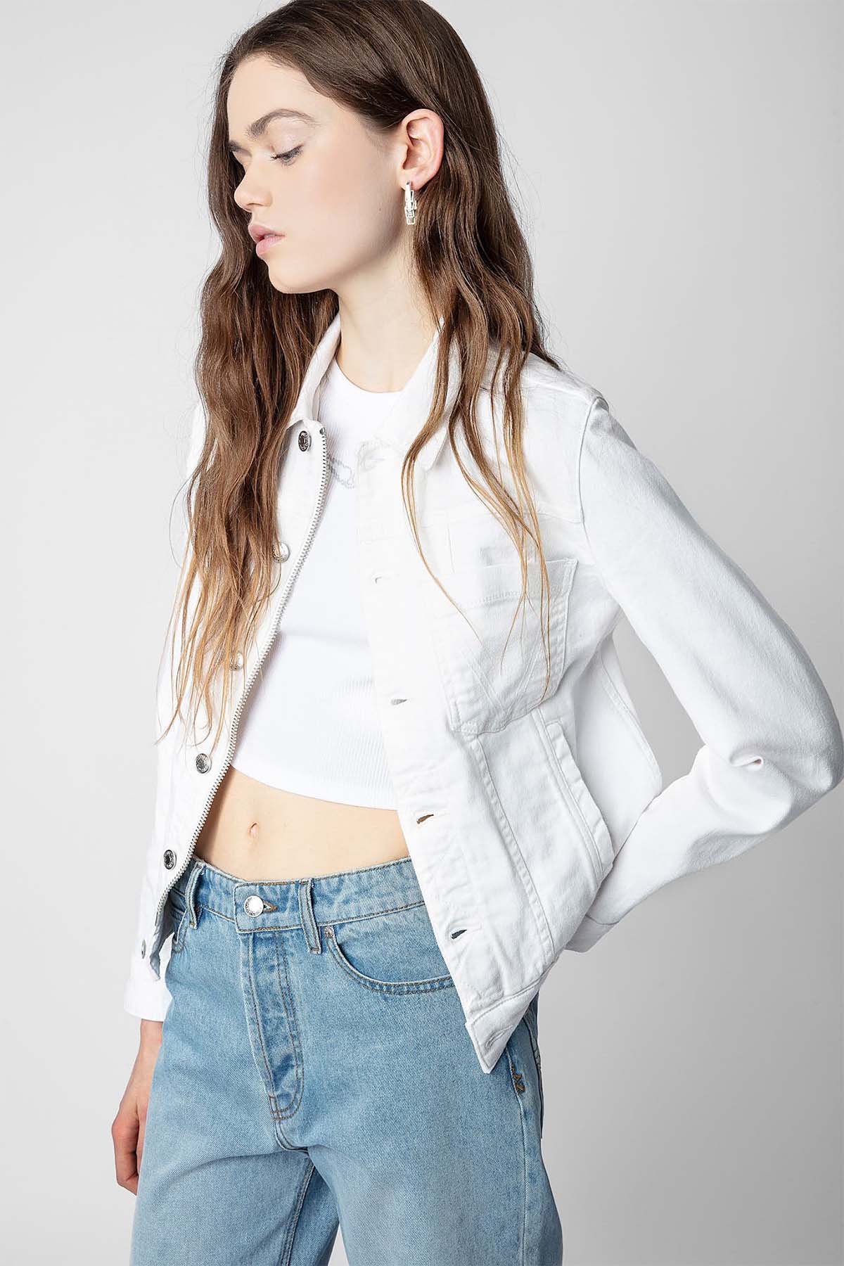 Zadig & Voltaire Nakış Logolu Denim Ceket-Libas Trendy Fashion Store