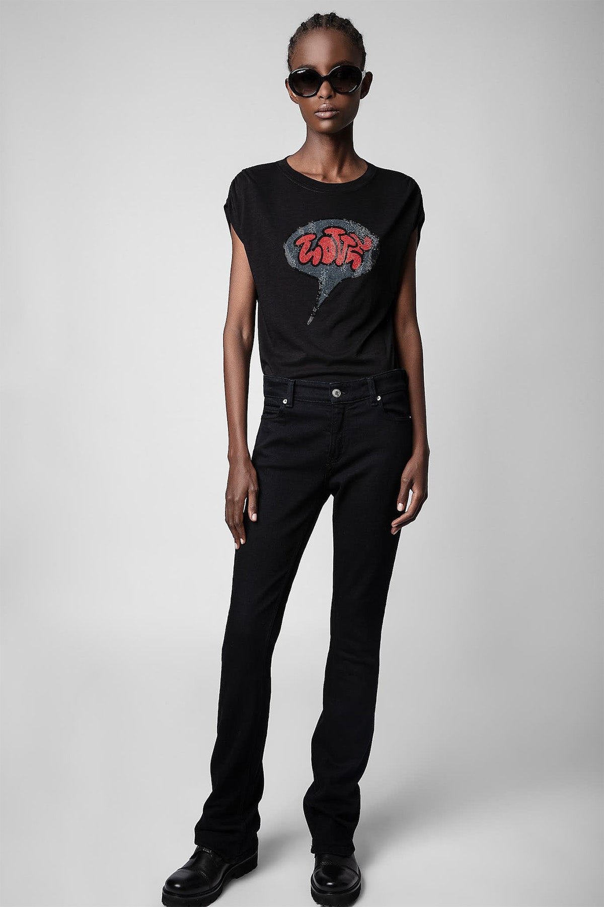 Zadig & Voltaire Yuvarlak Yaka Logolu T-shirt-Libas Trendy Fashion Store