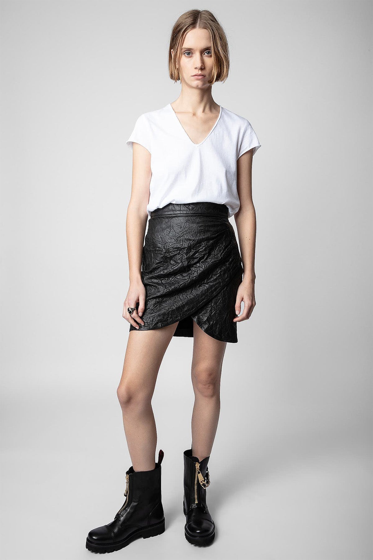 Zadig & Voltaire Dantel Nakış Kuru Kafa Logolu T-shirt-Libas Trendy Fashion Store