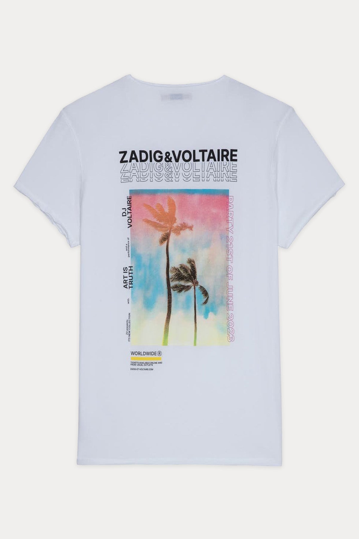 Zadig & Voltaire V Yaka Logolu T-shirt-Libas Trendy Fashion Store