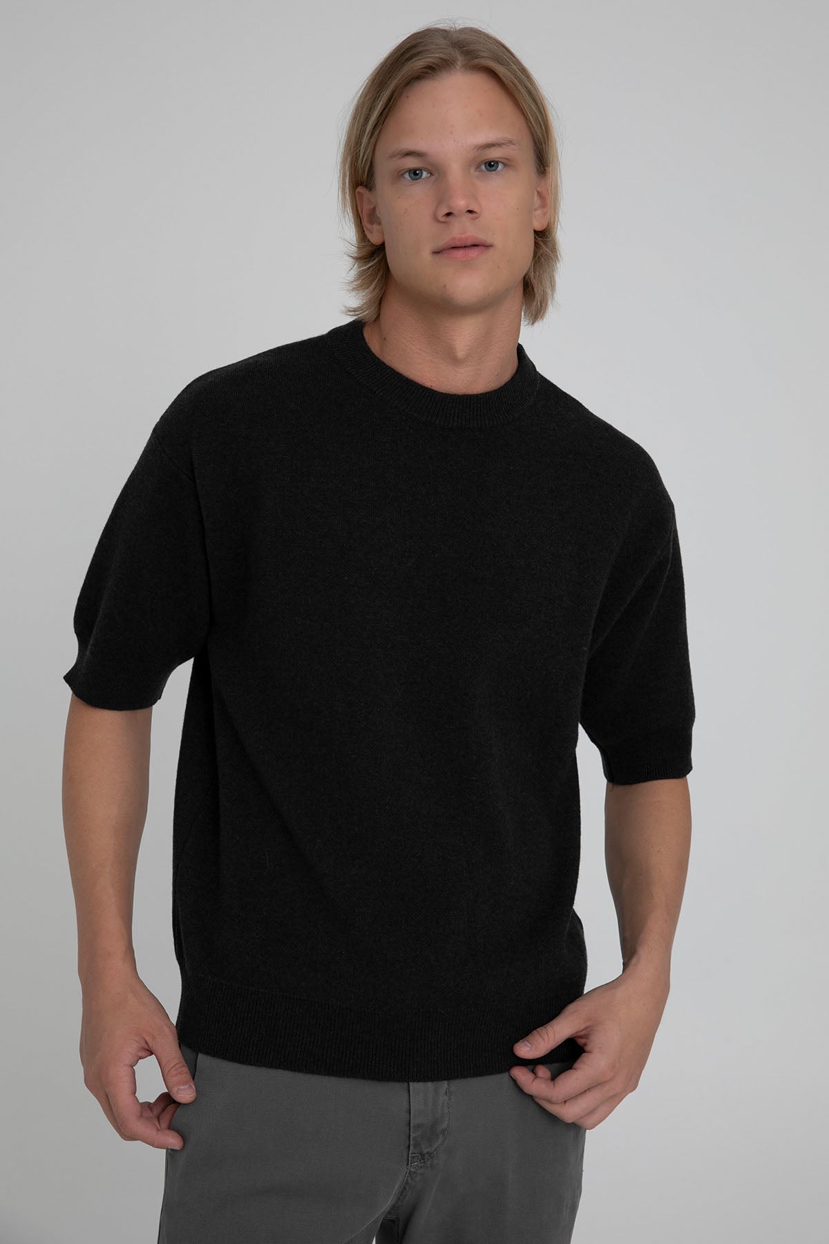 Manifattura Yuvarlak Yaka Geniş Kesim Yün Triko-Libas Trendy Fashion Store