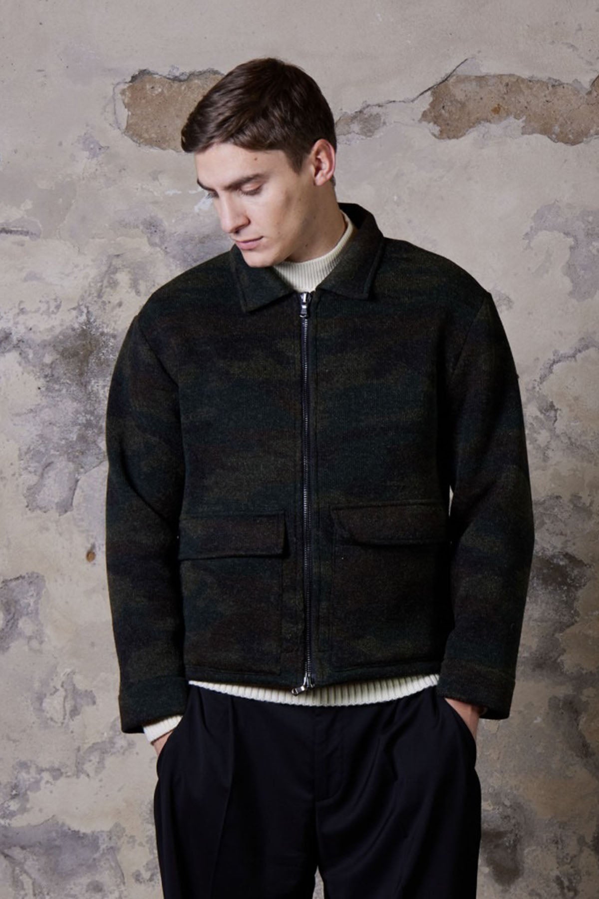 Manifattura Kamuflaj Desenli Yün Ceket-Libas Trendy Fashion Store