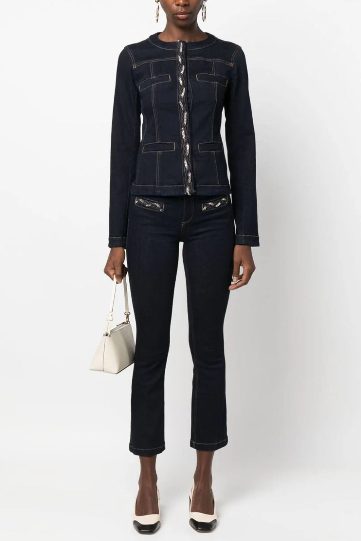 Liu Jo Örgü Detaylı Denim Ceket-Libas Trendy Fashion Store