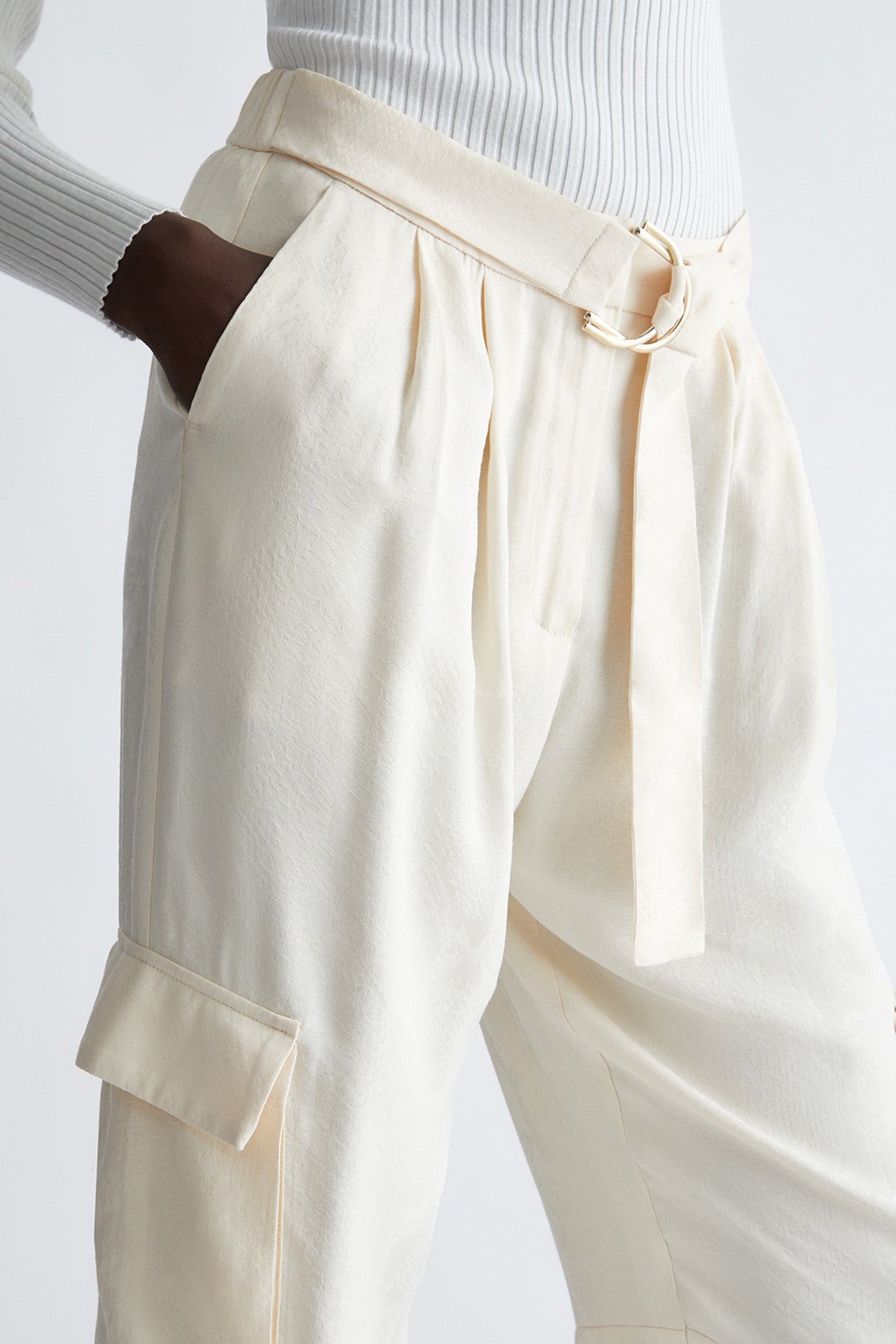 Liu Jo Yüksek Bel Kemerli Kargo Pantolon-Libas Trendy Fashion Store