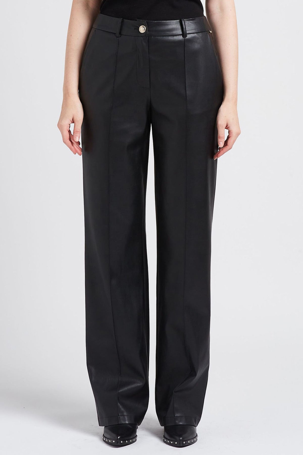 Liu Jo Geniş Kesim Yüksek Bel Deri Pantolon-Libas Trendy Fashion Store