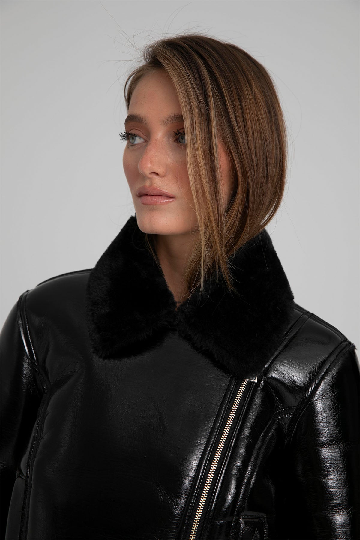 Liu Jo Peluş Detaylı Deri Ceket-Libas Trendy Fashion Store