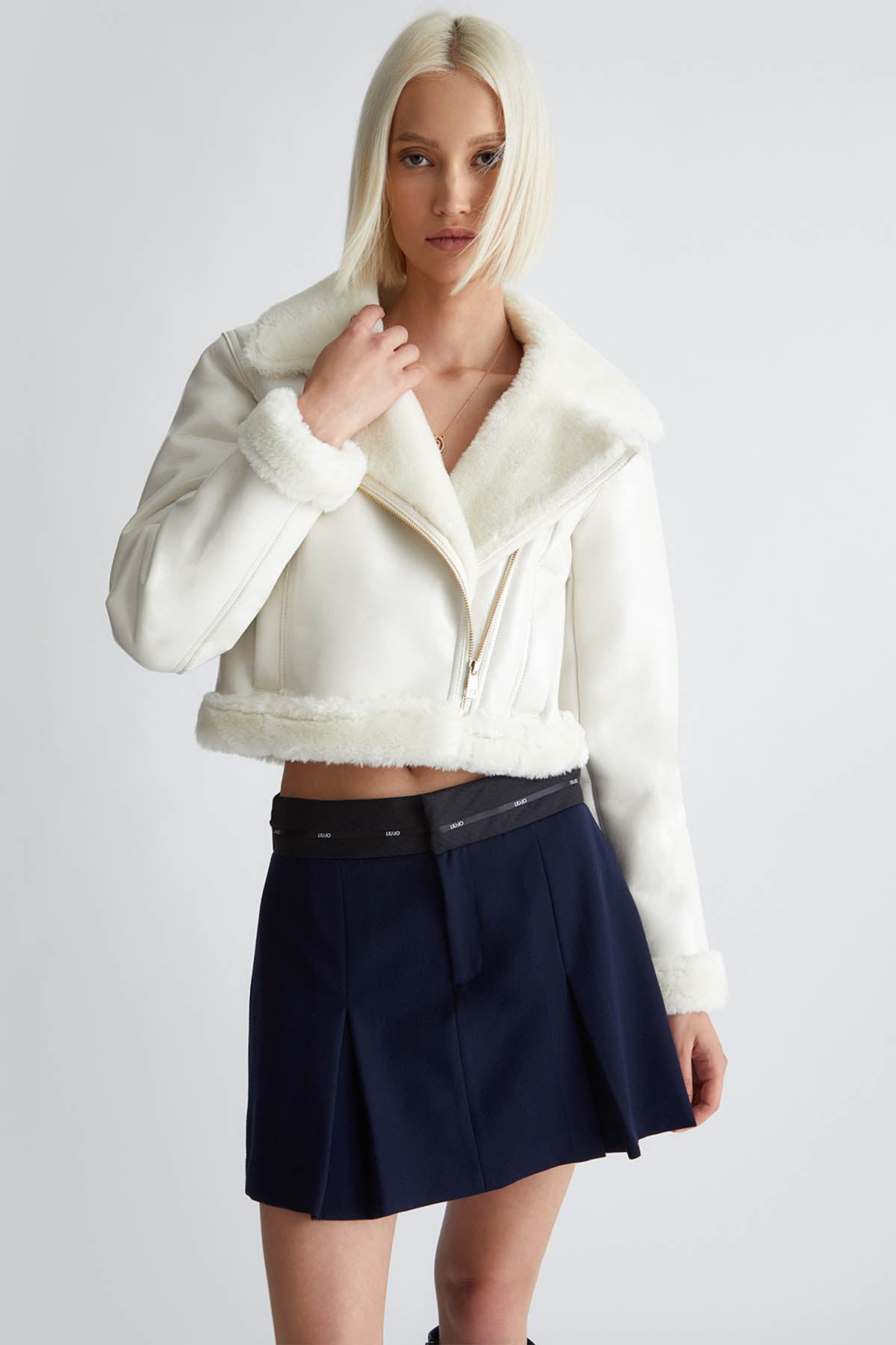Liu Jo Peluş Detaylı Deri Ceket-Libas Trendy Fashion Store