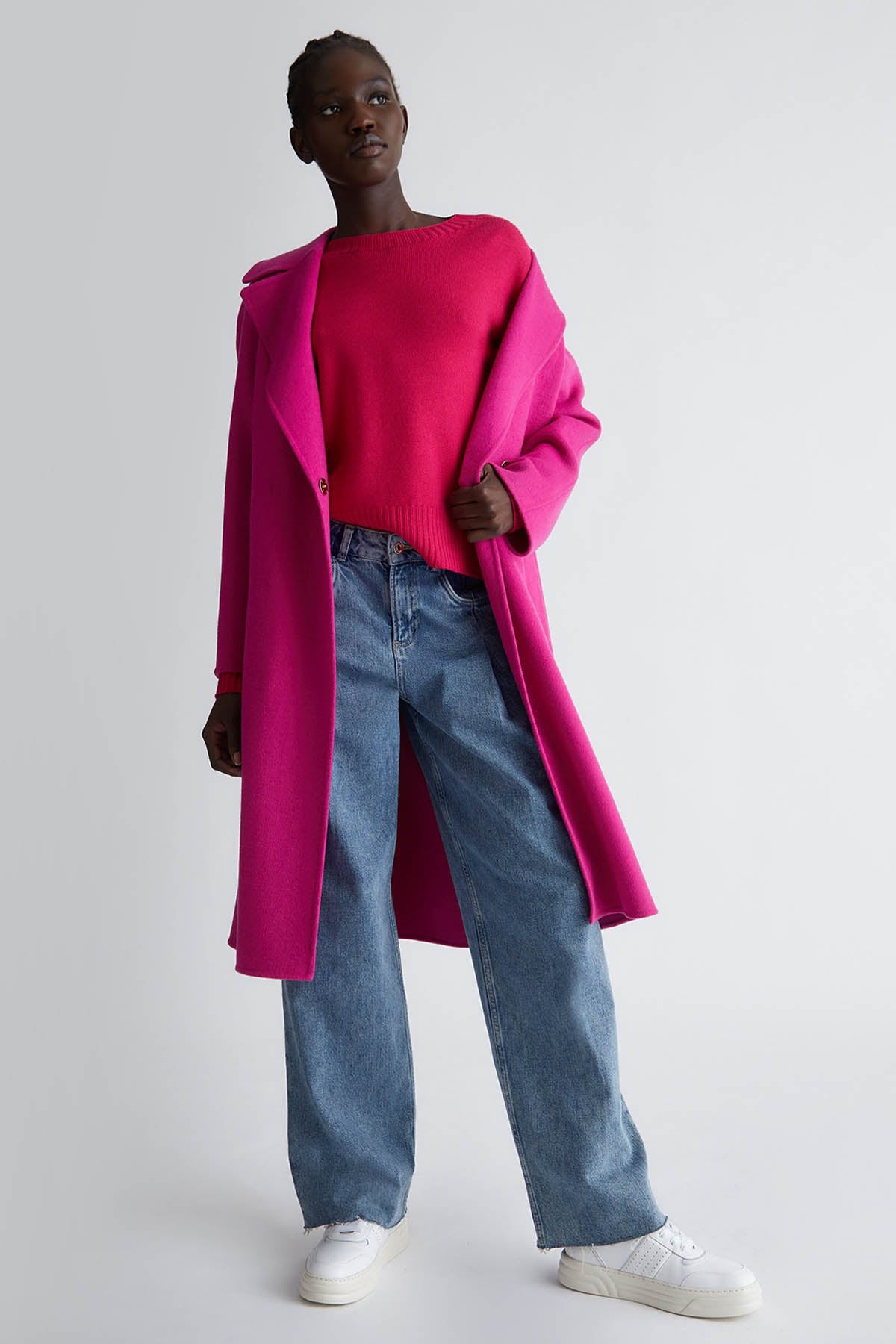 Liu Jo Kruvaze Kuşaklı Yün Manto-Libas Trendy Fashion Store