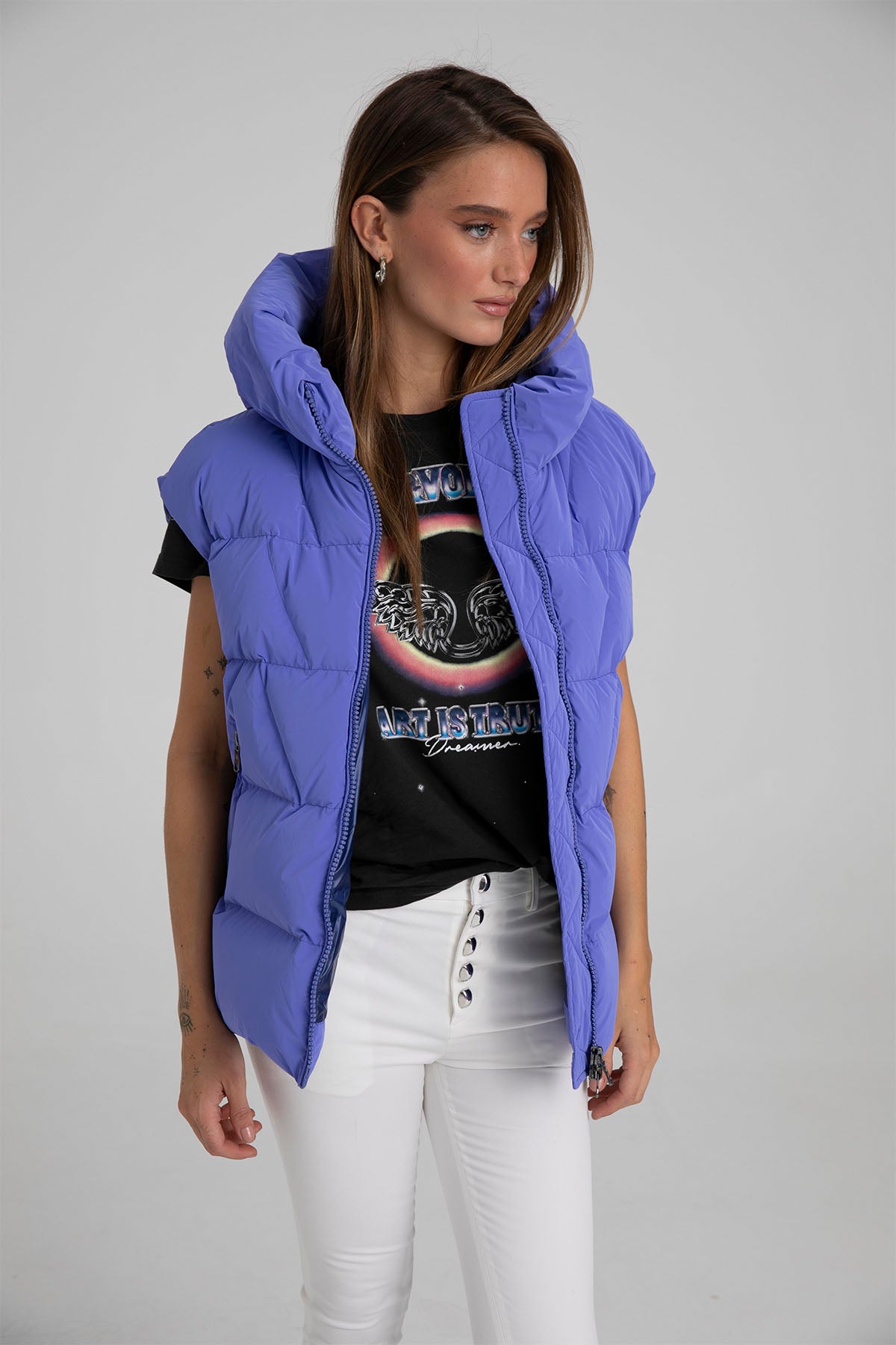 Hetrego Nimah Kapüşonlu Puffer Yelek-Libas Trendy Fashion Store