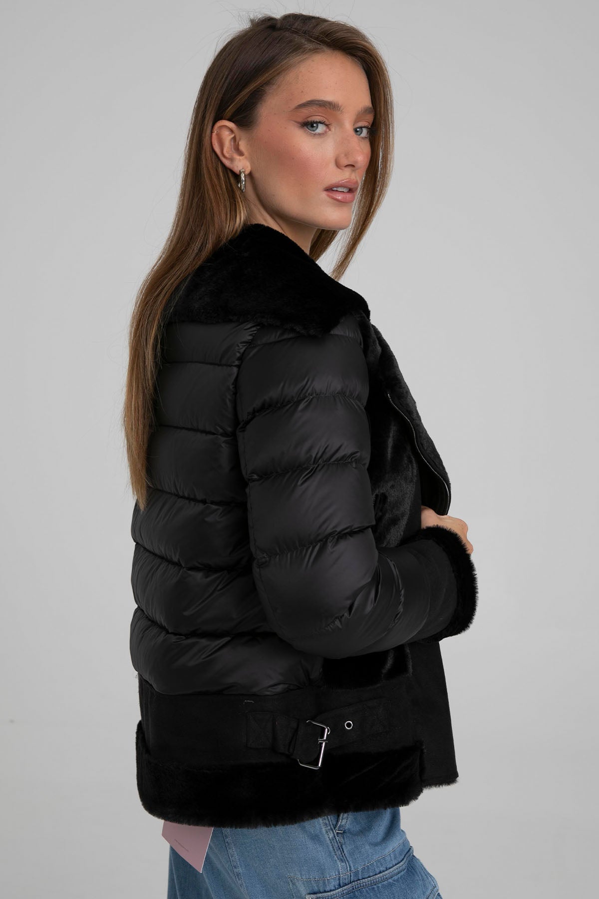 Hetrego Willa Süet Detaylı Puffer Mont-Libas Trendy Fashion Store