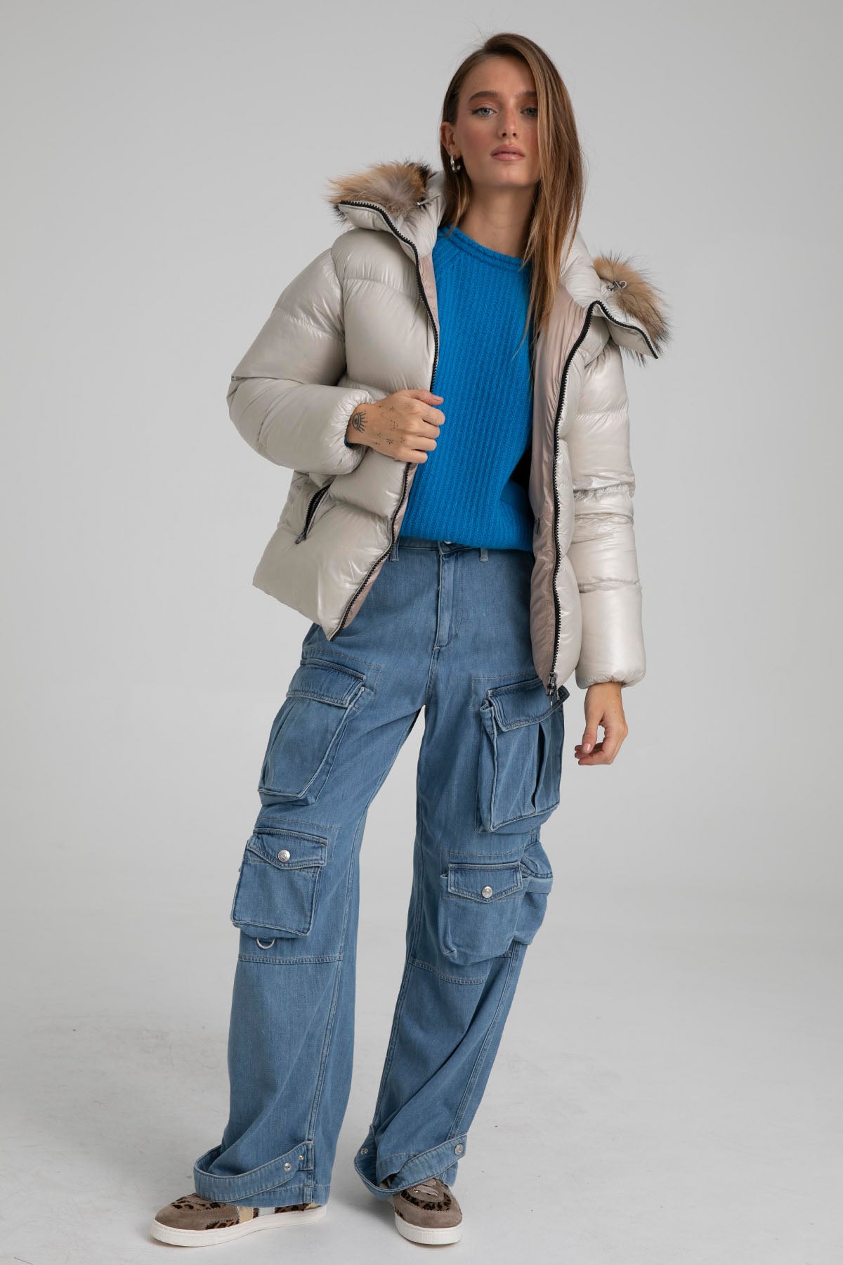 Hetrego Shea Kürklü Kapüşonlu Puffer Mont-Libas Trendy Fashion Store