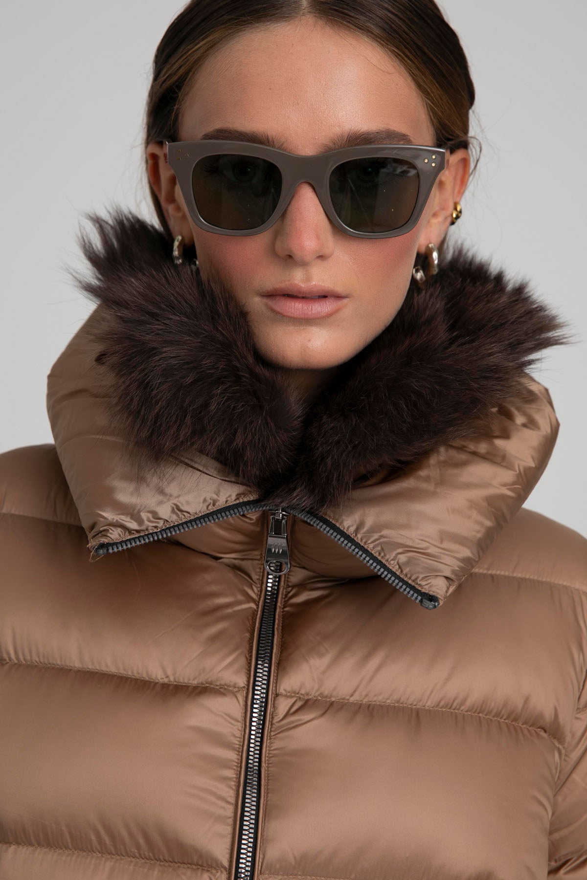 Hetrego Sena Yakası Kürklü Puffer Mont-Libas Trendy Fashion Store