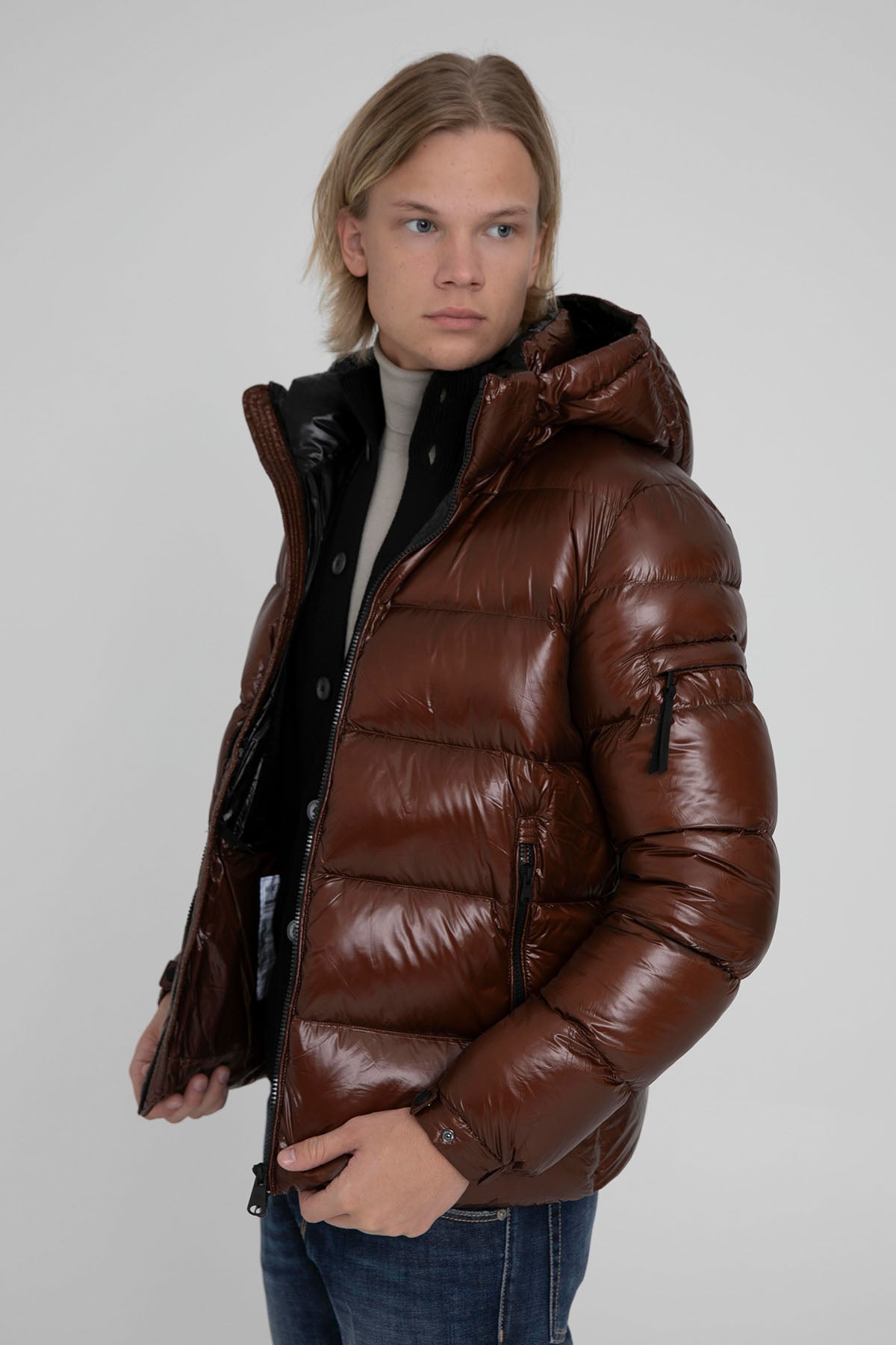 Hetrego Scott Kapüşonlu Parlak Puffer Mont-Libas Trendy Fashion Store