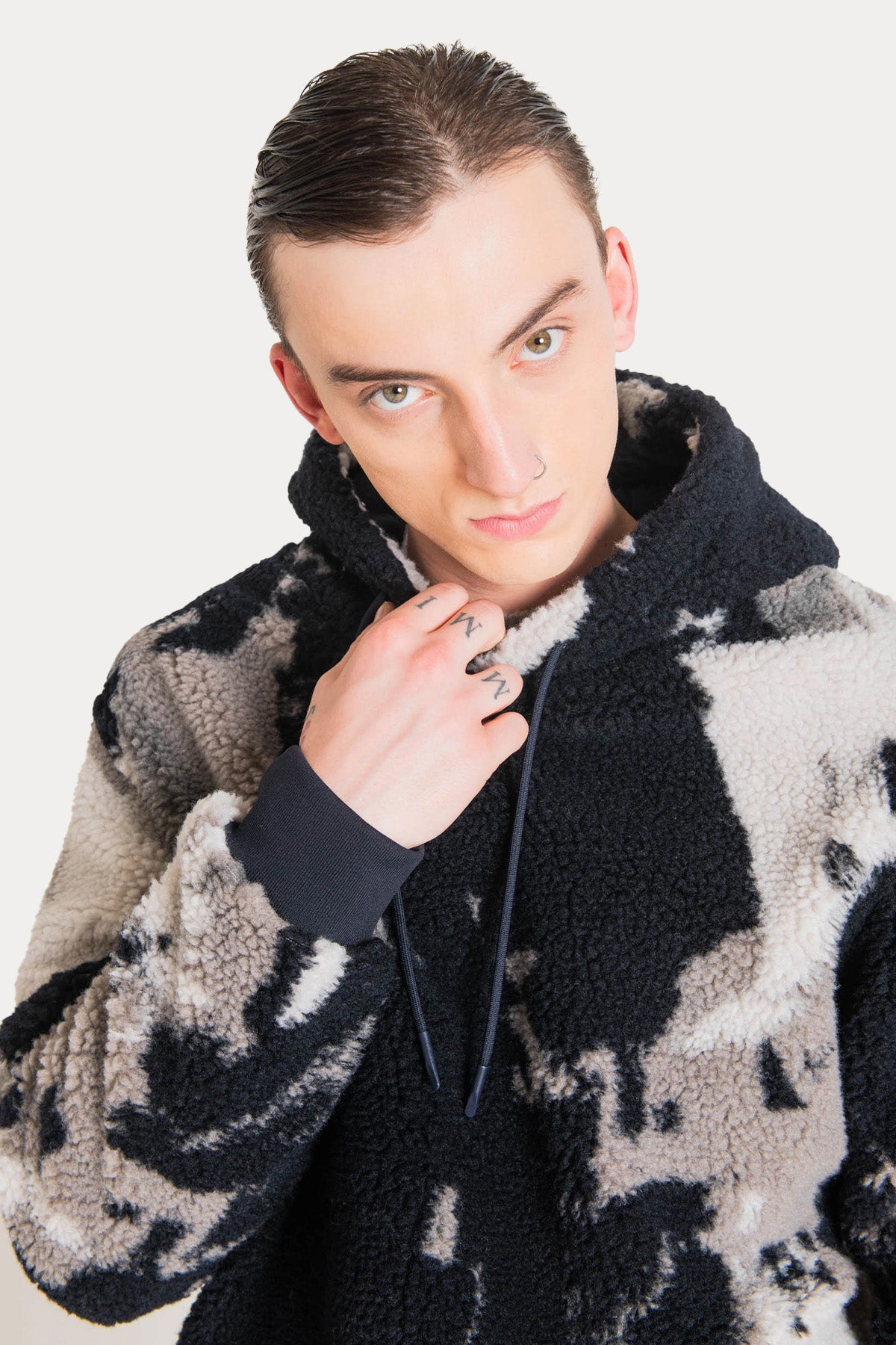 Antony Morato Kapüşonlu Desenli Polar Sweatshirt-Libas Trendy Fashion Store