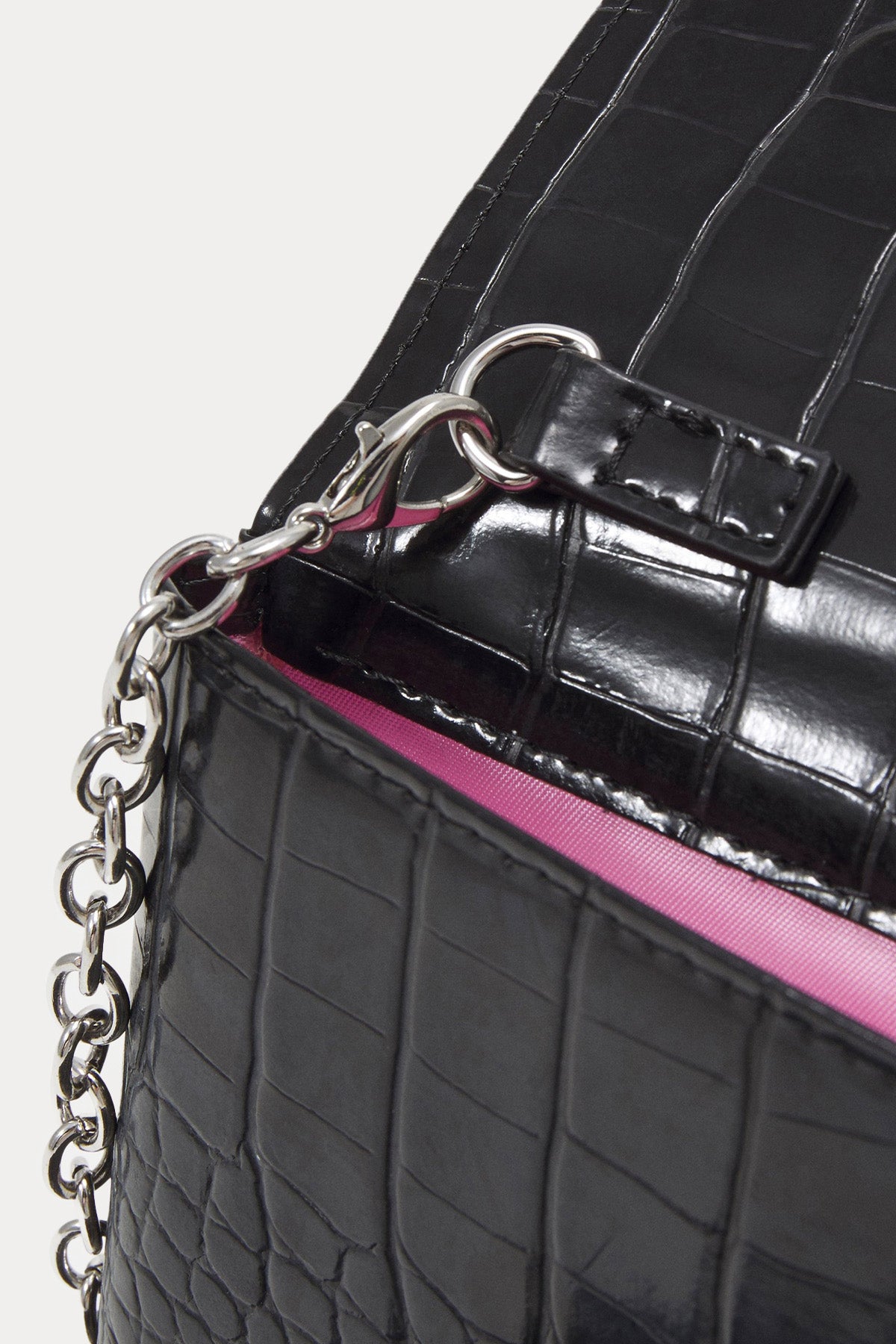 Chiara Ferragni Krokodil Desenli Göz Logolu Clutch Çanta-Libas Trendy Fashion Store