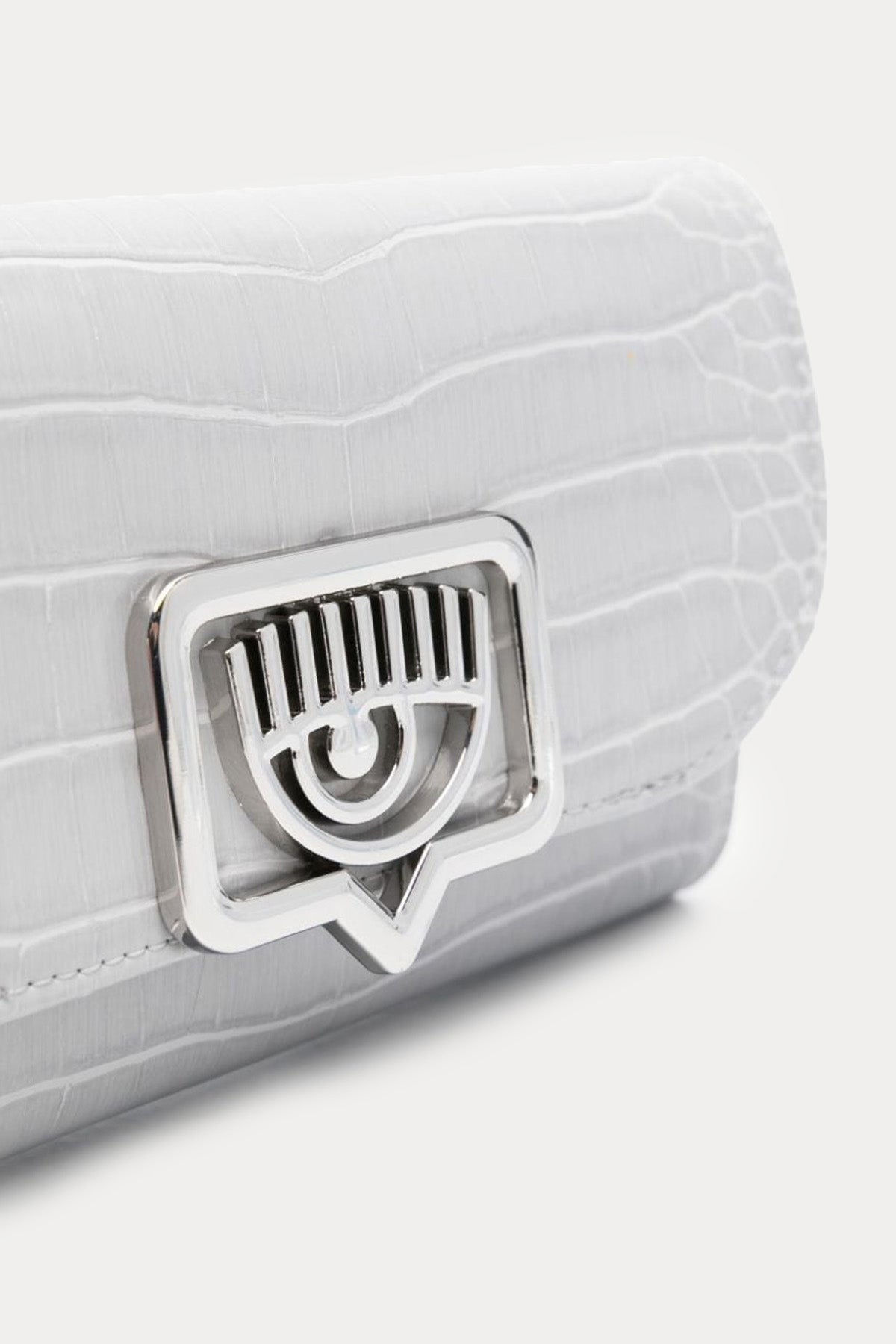 Chiara Ferragni Krokodil Desenli Göz Logolu Clutch Çanta-Libas Trendy Fashion Store