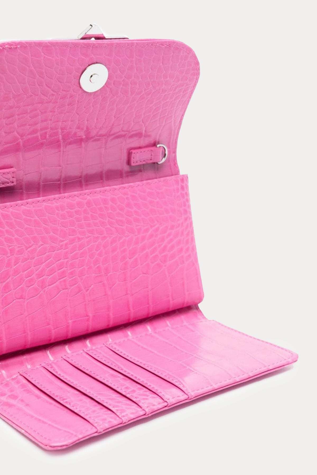 Chiara Ferragni Krokodil Desenli Göz Logolu Clutch Çanta-Libas Trendy Fashion Store