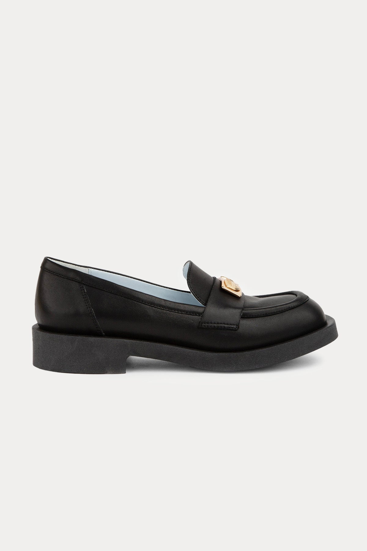 Chiara Ferragni Göz Logolu Küt Burunlu Deri Loafer Ayakkabı-Libas Trendy Fashion Store