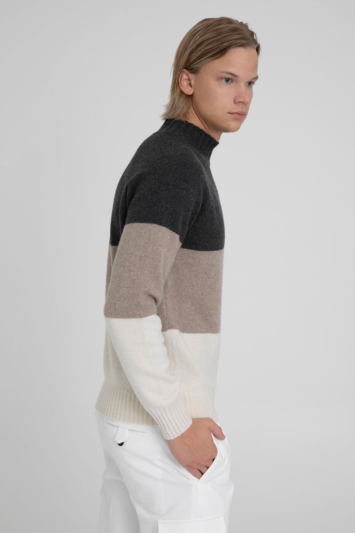 Gran Sasso Dik Yaka Yünlü Örgü Kaşmir Triko-Libas Trendy Fashion Store