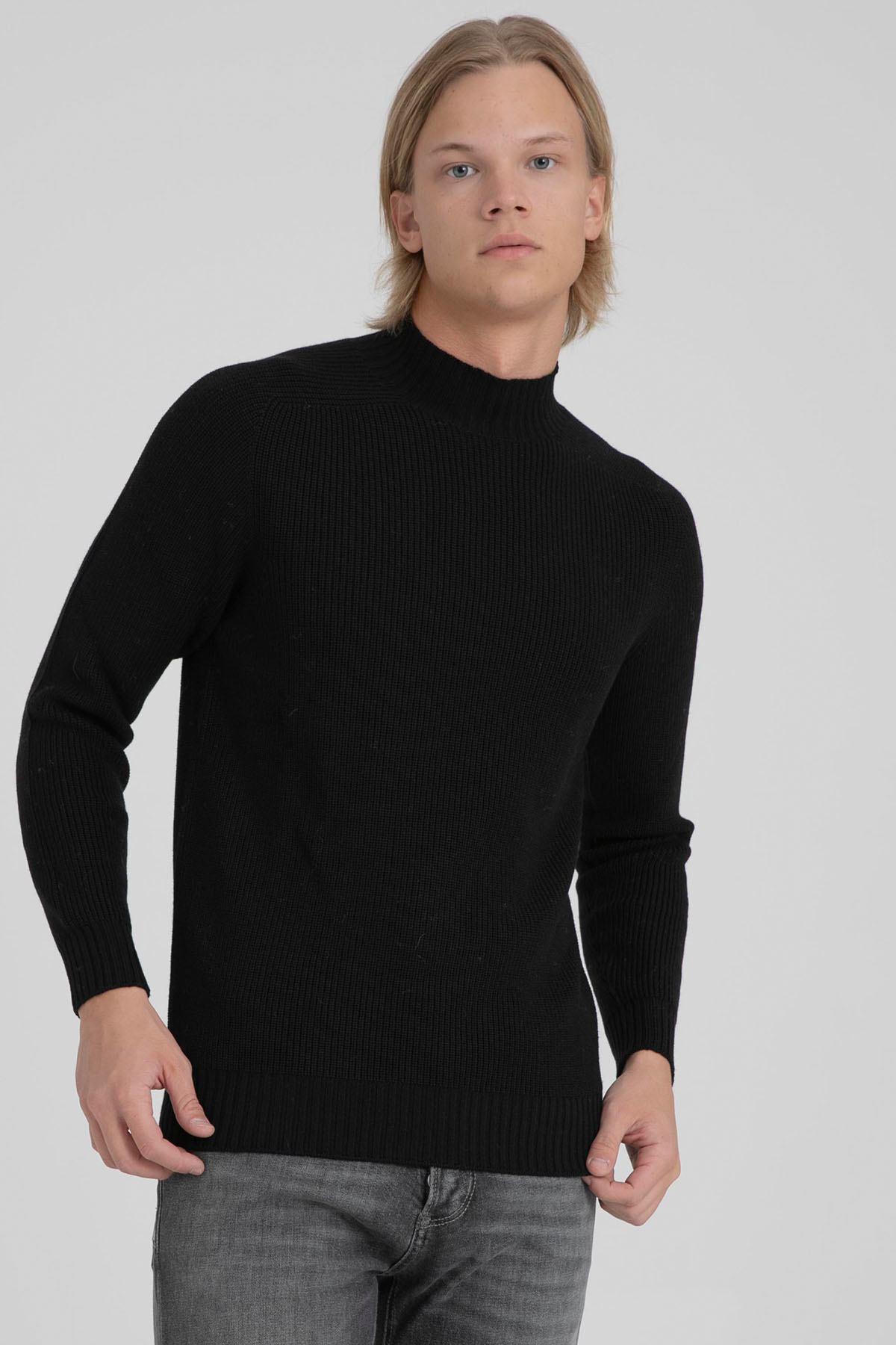 Gran Sasso Dik Yaka Örgü Yün Triko-Libas Trendy Fashion Store