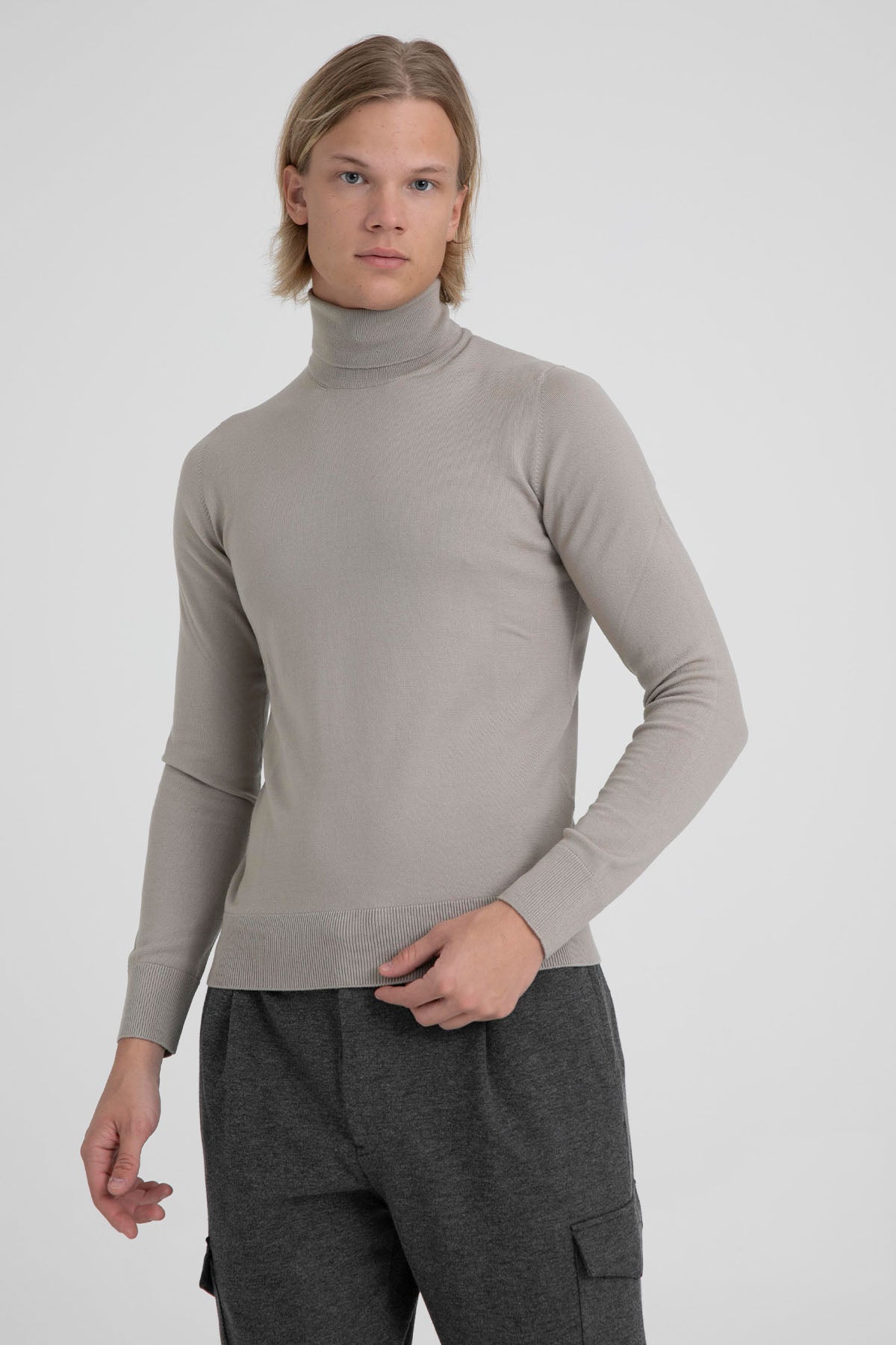 Gran Sasso İnce Örgü Balıkçı Yaka Yün Triko-Libas Trendy Fashion Store