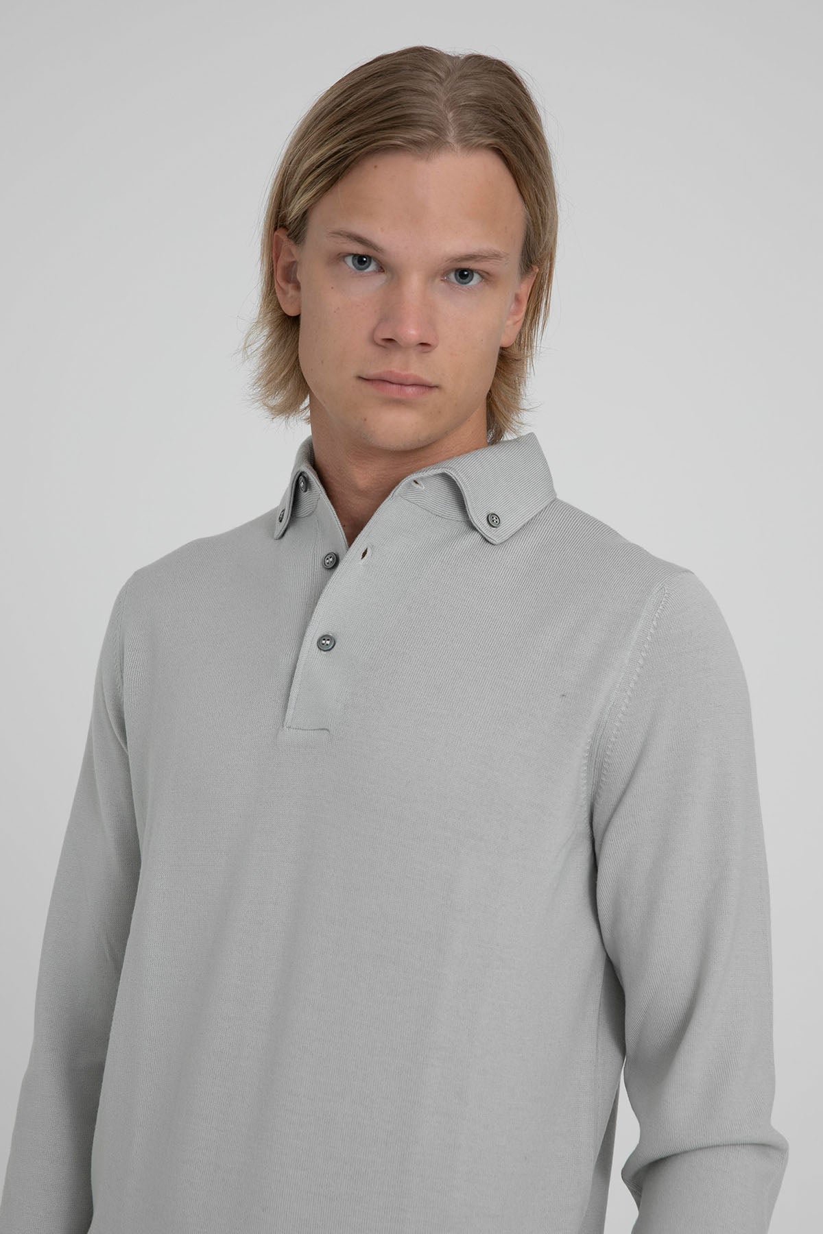 Gran Sasso Düğmeli Polo Yaka Yün Triko-Libas Trendy Fashion Store