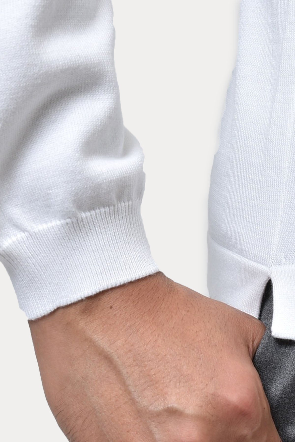 Gran Sasso Yuvarlak Yaka İnce Örgü Triko-Libas Trendy Fashion Store