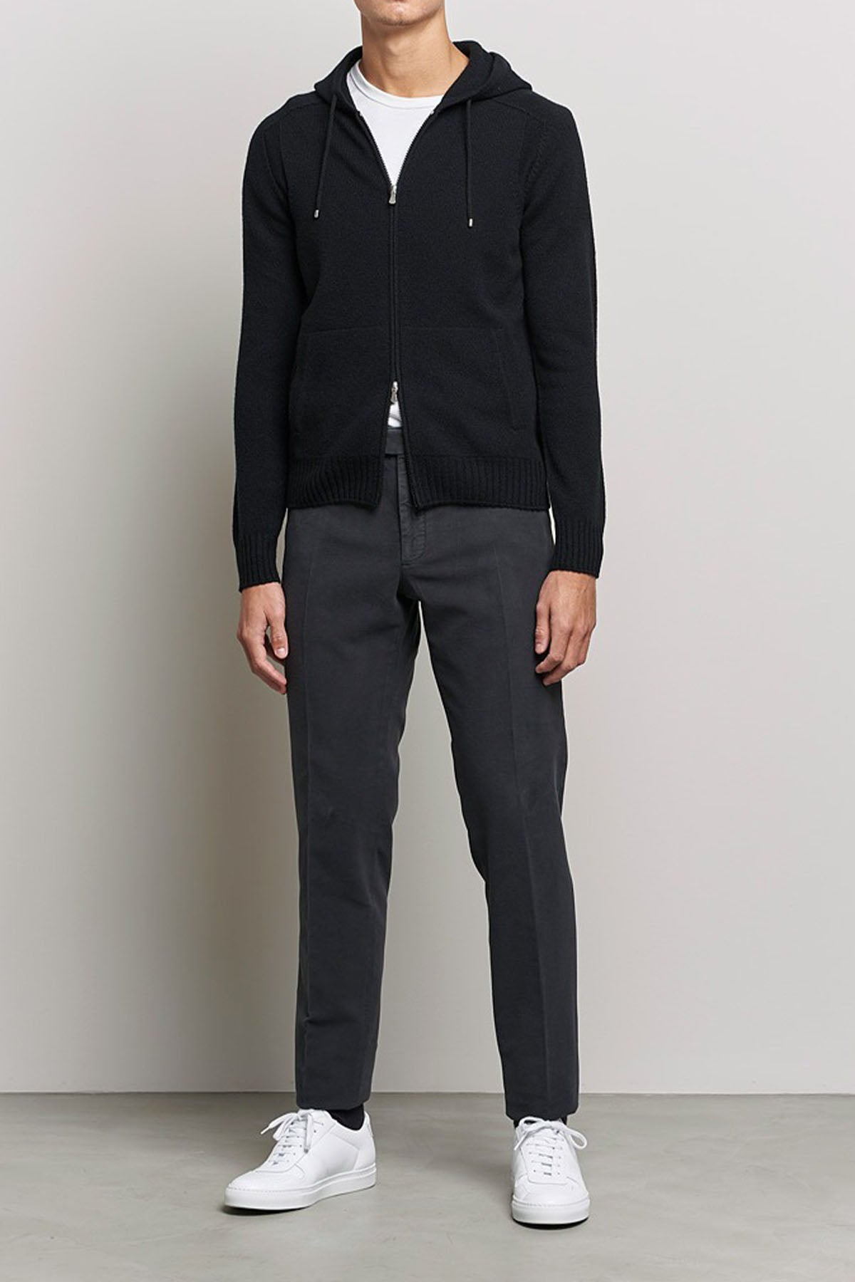 Gran Sasso Kapüşonlu Örgü Yün Triko Ceket-Libas Trendy Fashion Store