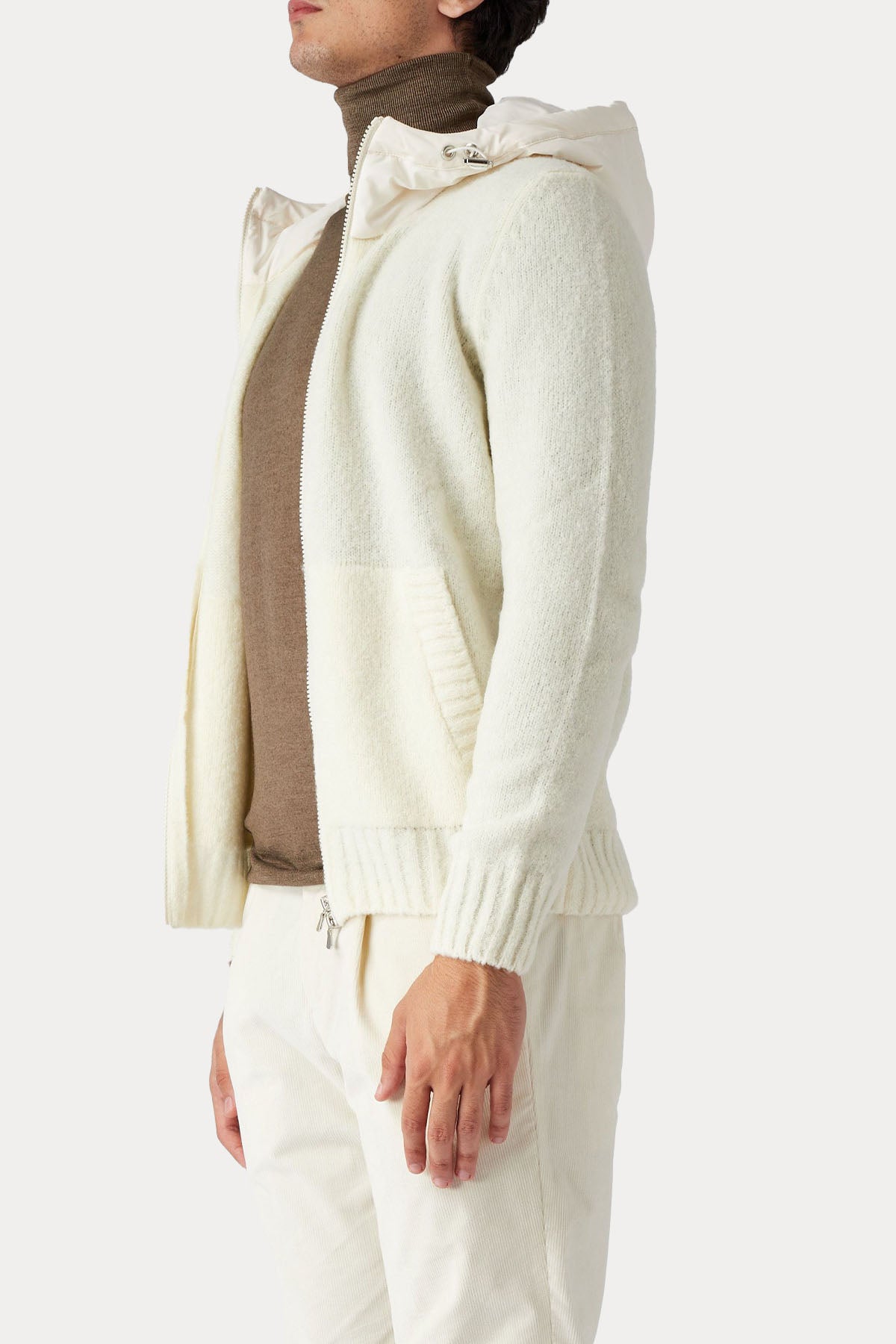 Gran Sasso Kapüşonlu Örgü Yün Triko Ceket-Libas Trendy Fashion Store