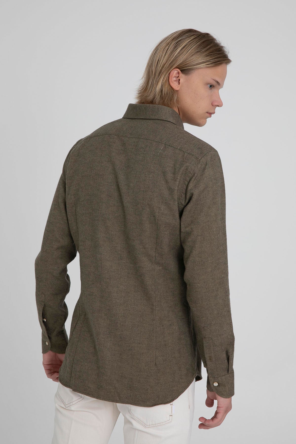 Tintoria Mattei Düğmeli Klasik Yaka Balıksırtı Desenli Gömlek-Libas Trendy Fashion Store