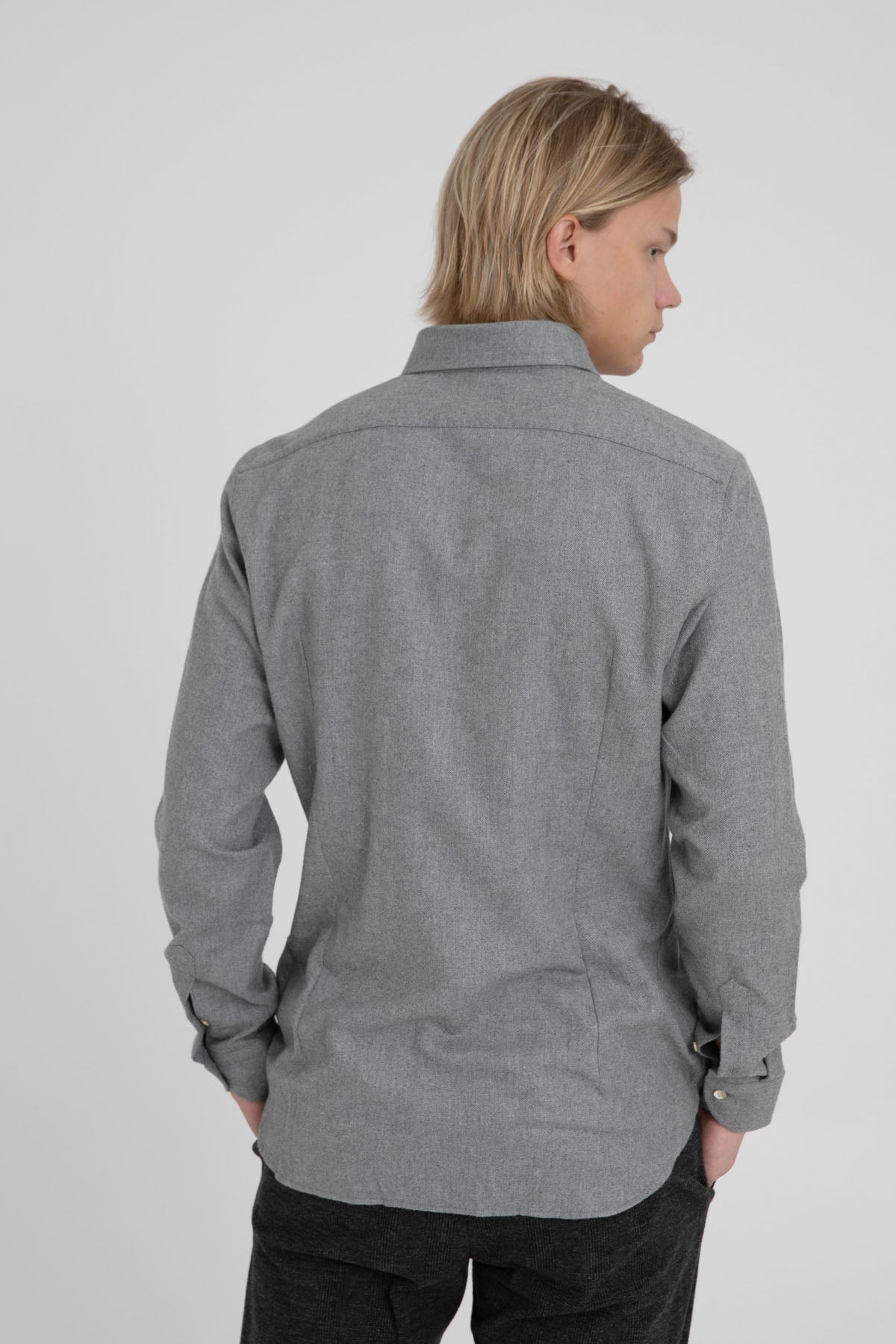 Tintoria Mattei Düğmeli Klasik Yaka Balıksırtı Desenli Gömlek-Libas Trendy Fashion Store