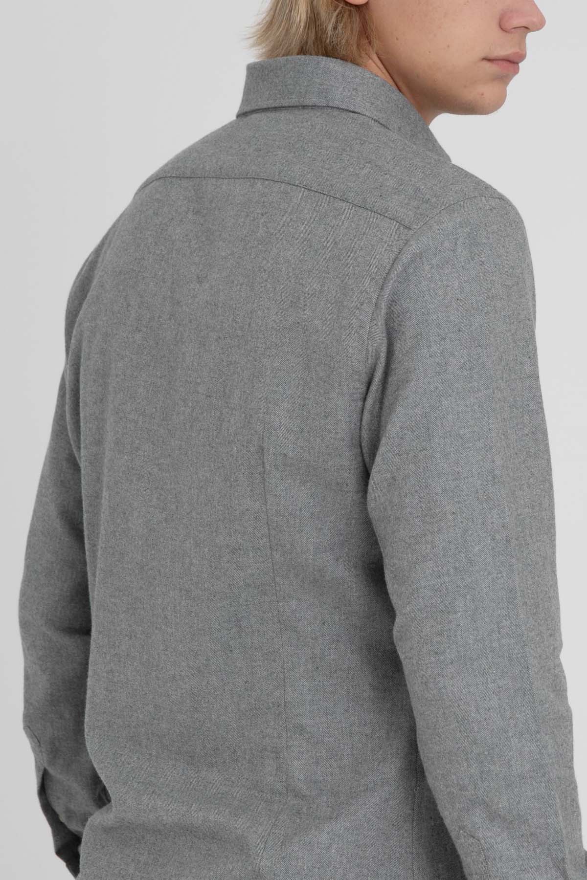 Tintoria Mattei Düğmeli Klasik Yaka Balıksırtı Desenli Gömlek-Libas Trendy Fashion Store