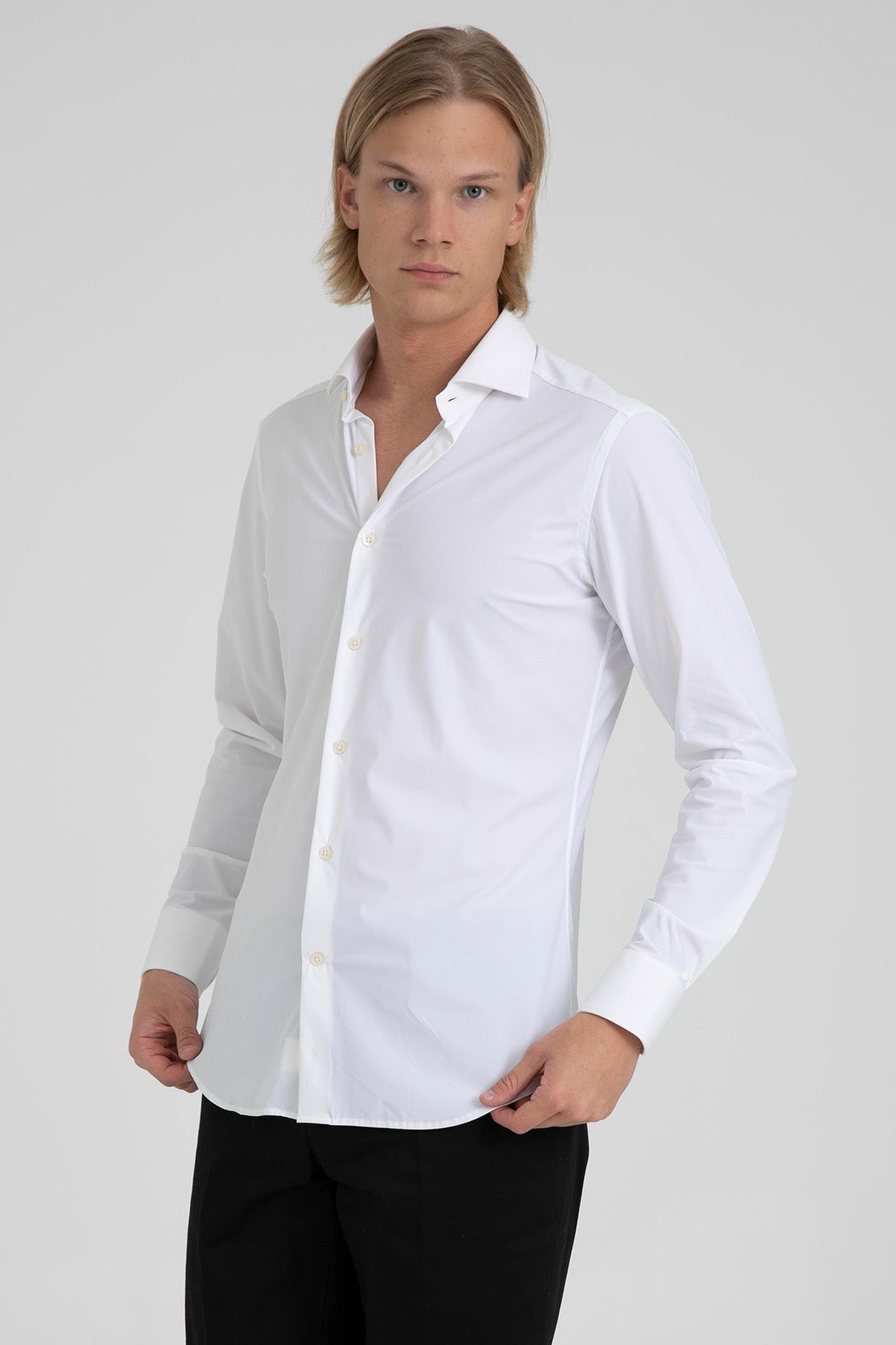 Tintoria Mattei Klasik Yaka Streç Gömlek-Libas Trendy Fashion Store