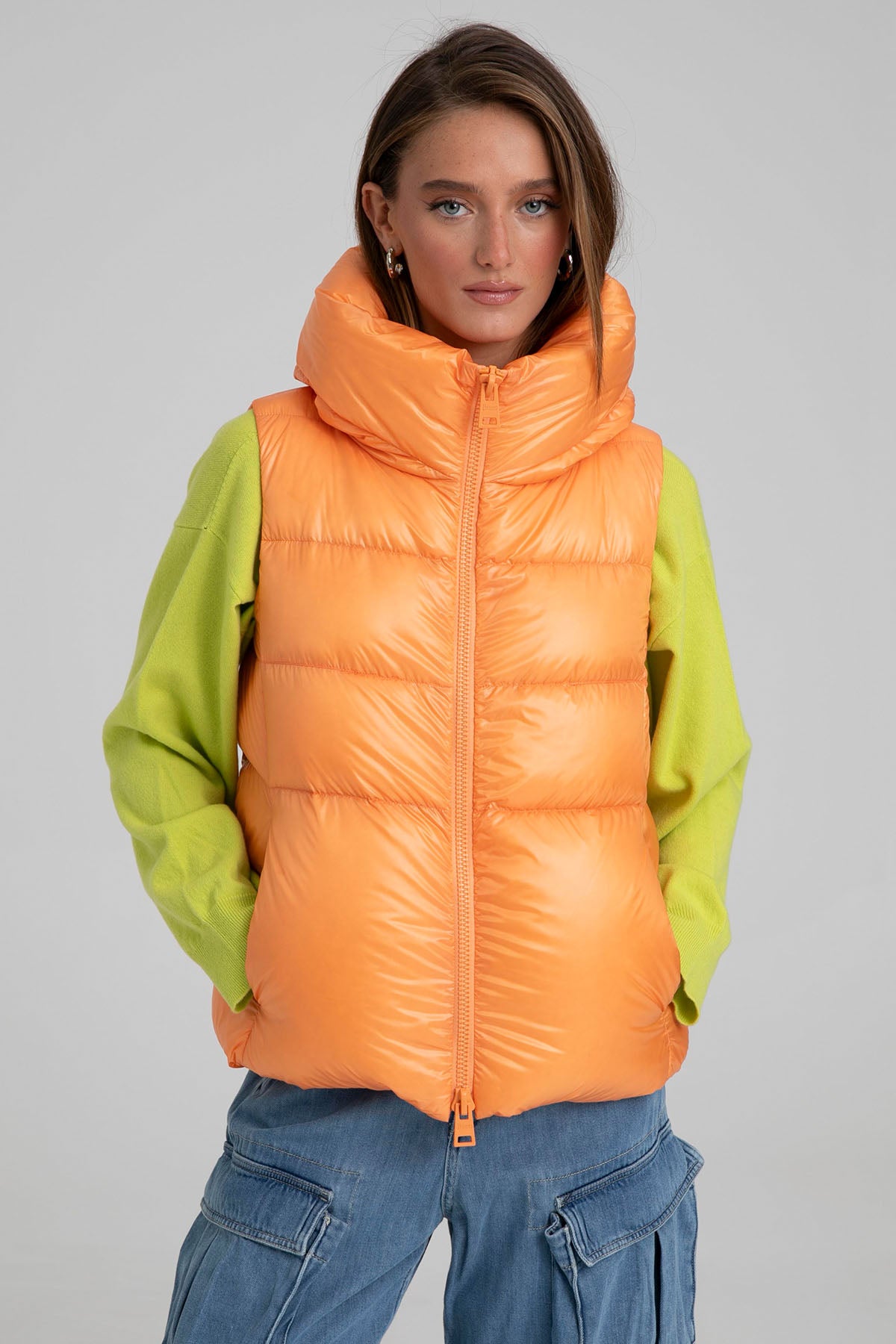 Herno Dik Yaka A Kesim Kapüşonlu Puffer Yelek-Libas Trendy Fashion Store