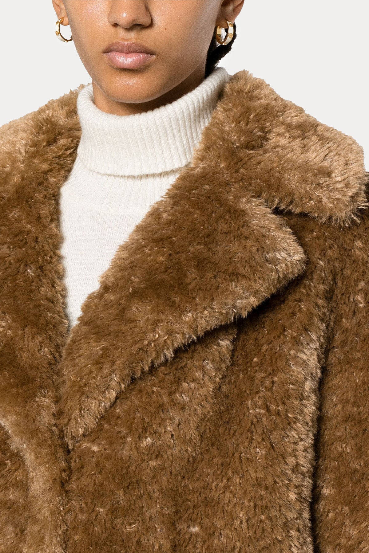 Herno Geniş Yakalı Peluş Manto-Libas Trendy Fashion Store